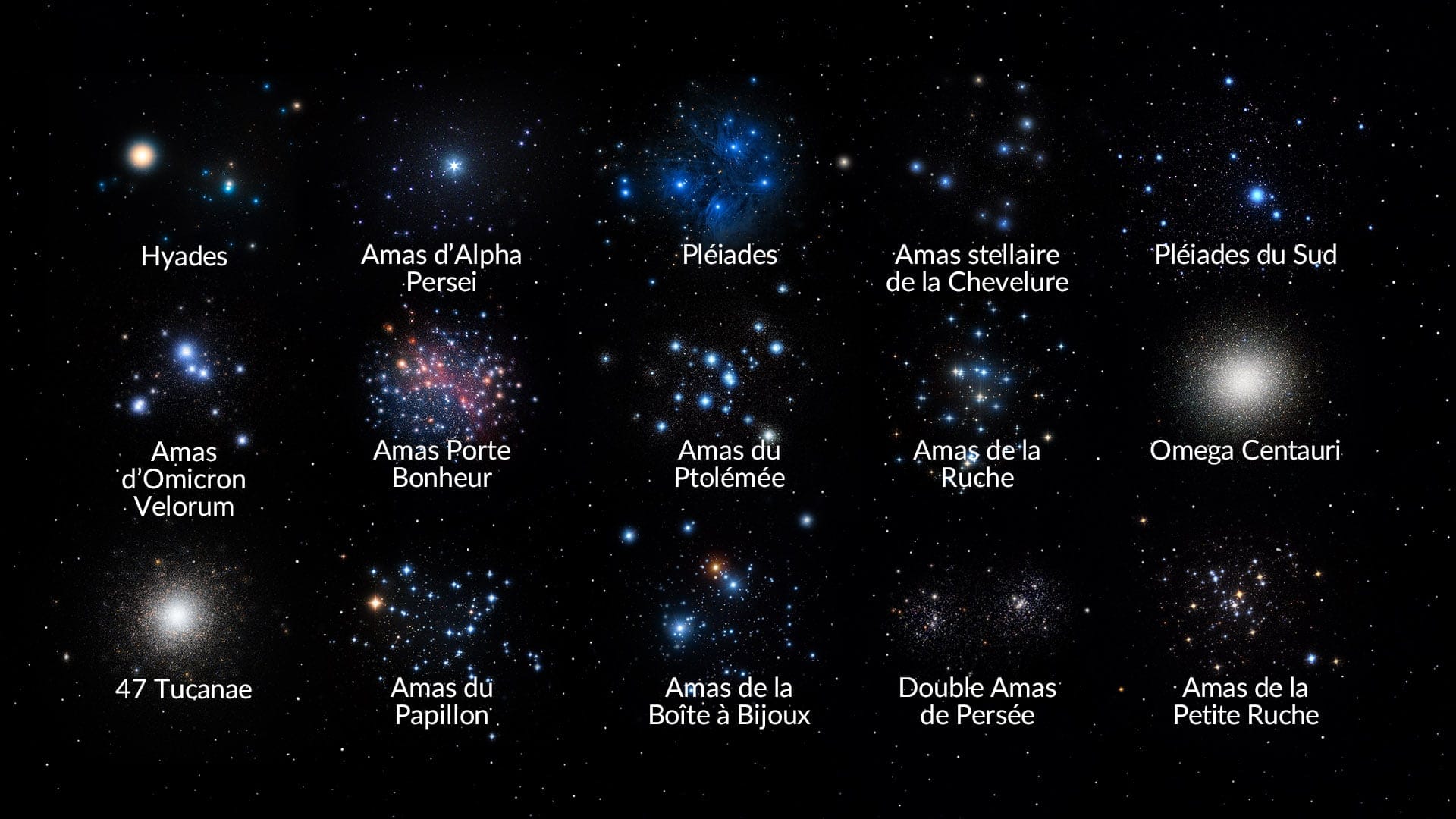 15 amas d’étoiles les plus brillants que l'on trouve dans le ciel à l'œil nu