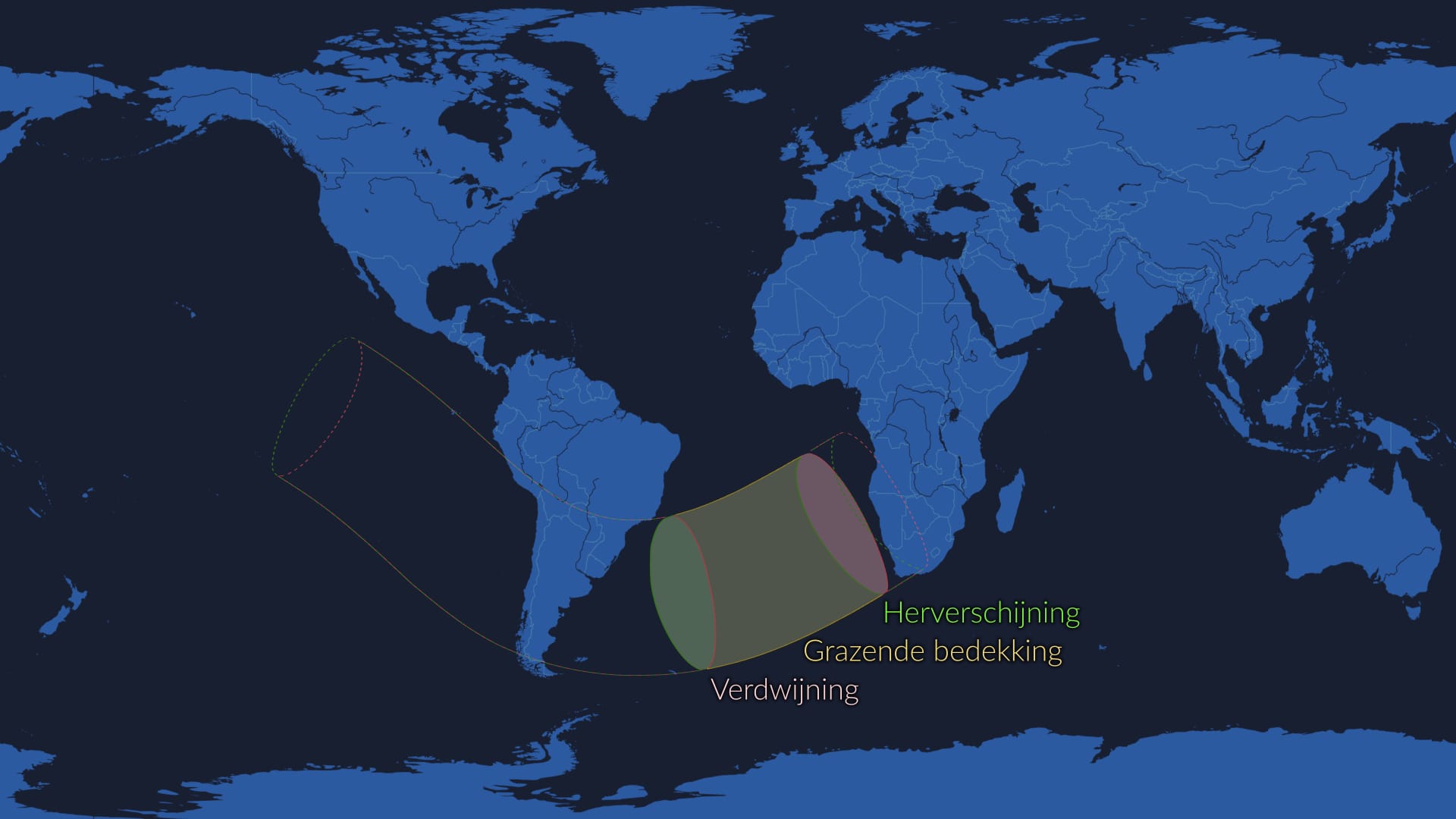 Antares occultation map, October 7