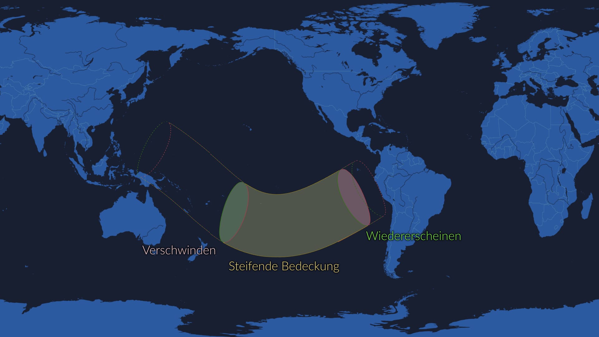 Antares occultation map, August 14