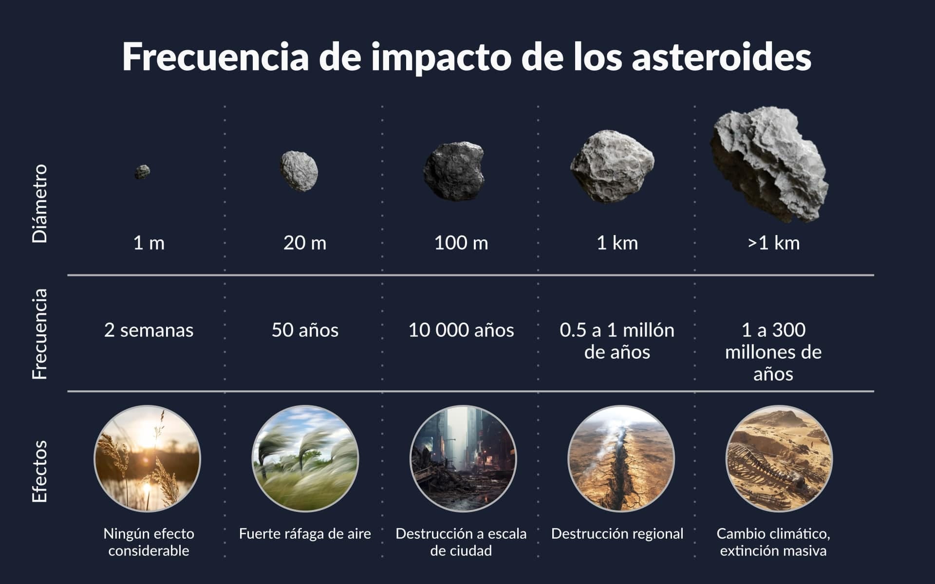 ¿Con qué frecuencia impactan los asteroides la Tierra?