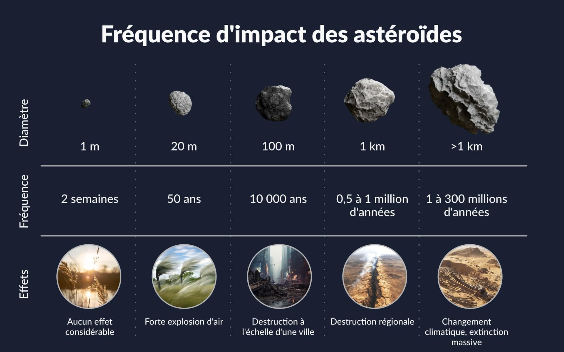 Fréquence des impacts d'astéroïdes sur la Terre