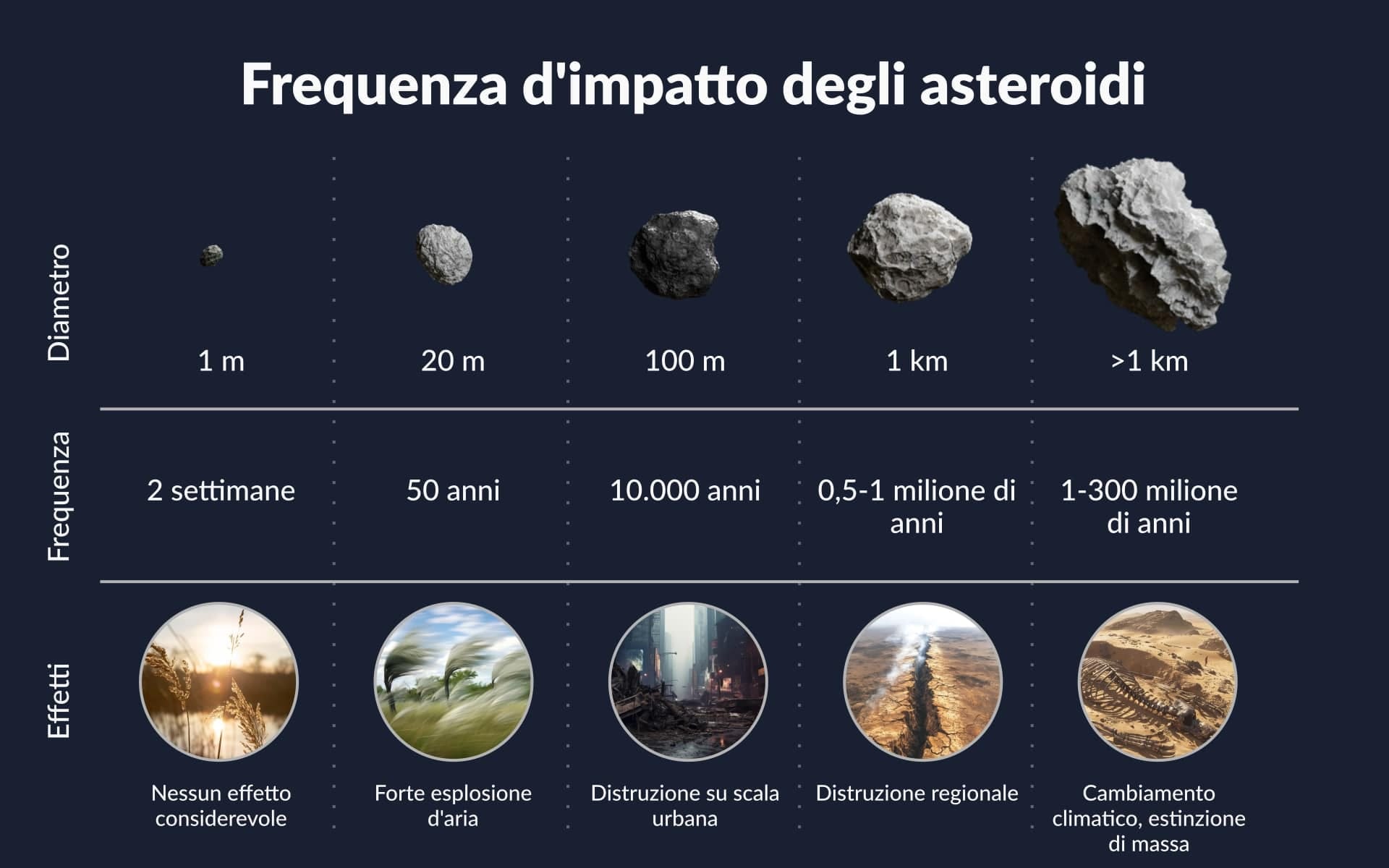 Quanto spesso gli asteroidi colpiscono la Terra