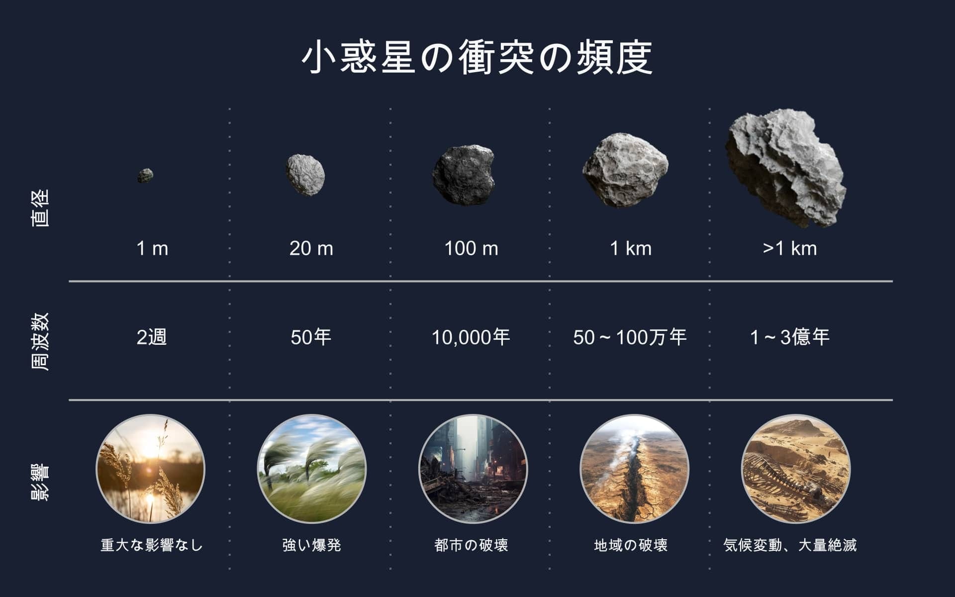 小惑星はどのくらいの頻度で地球に衝突する？  