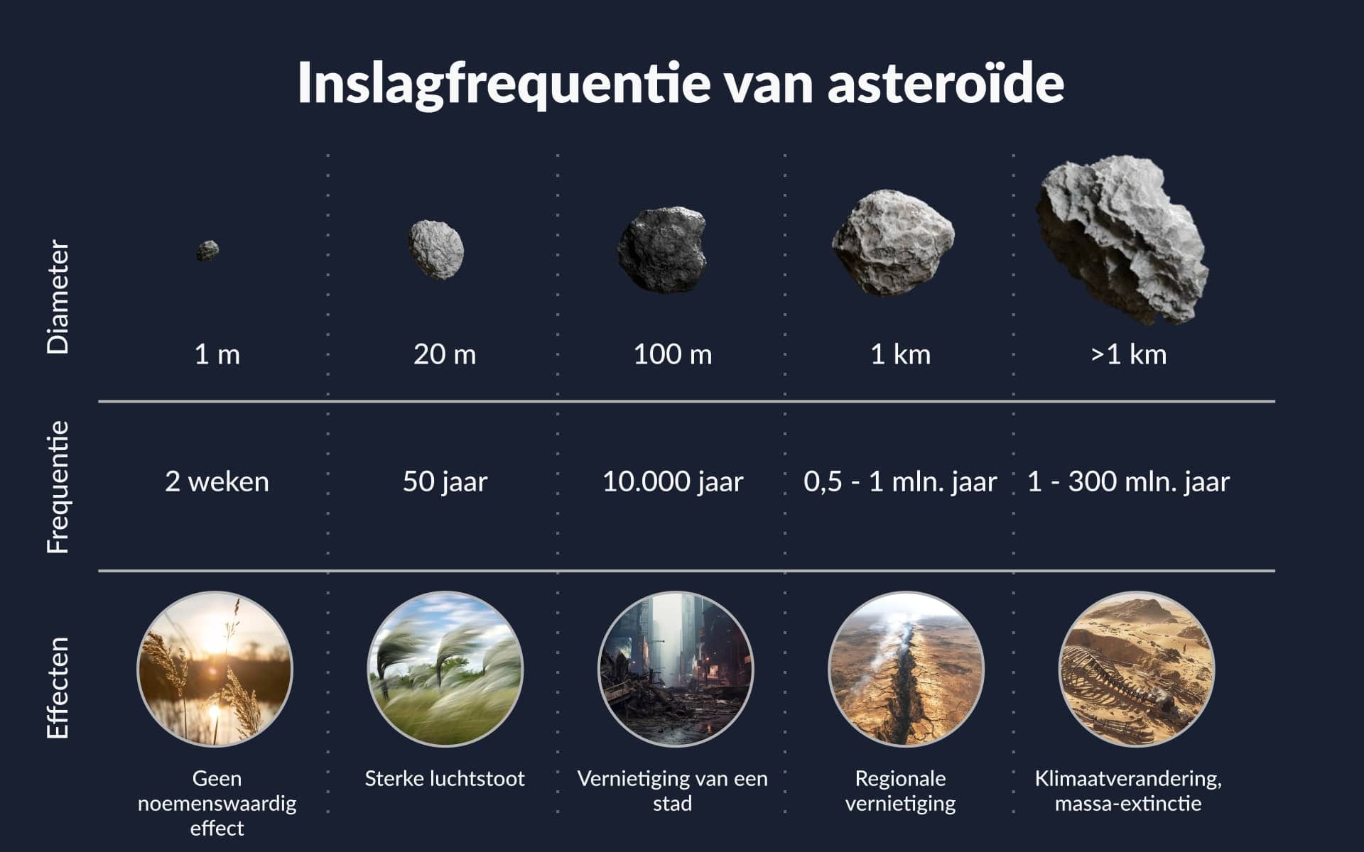 Hoe vaak raken asteroïden de Aarde