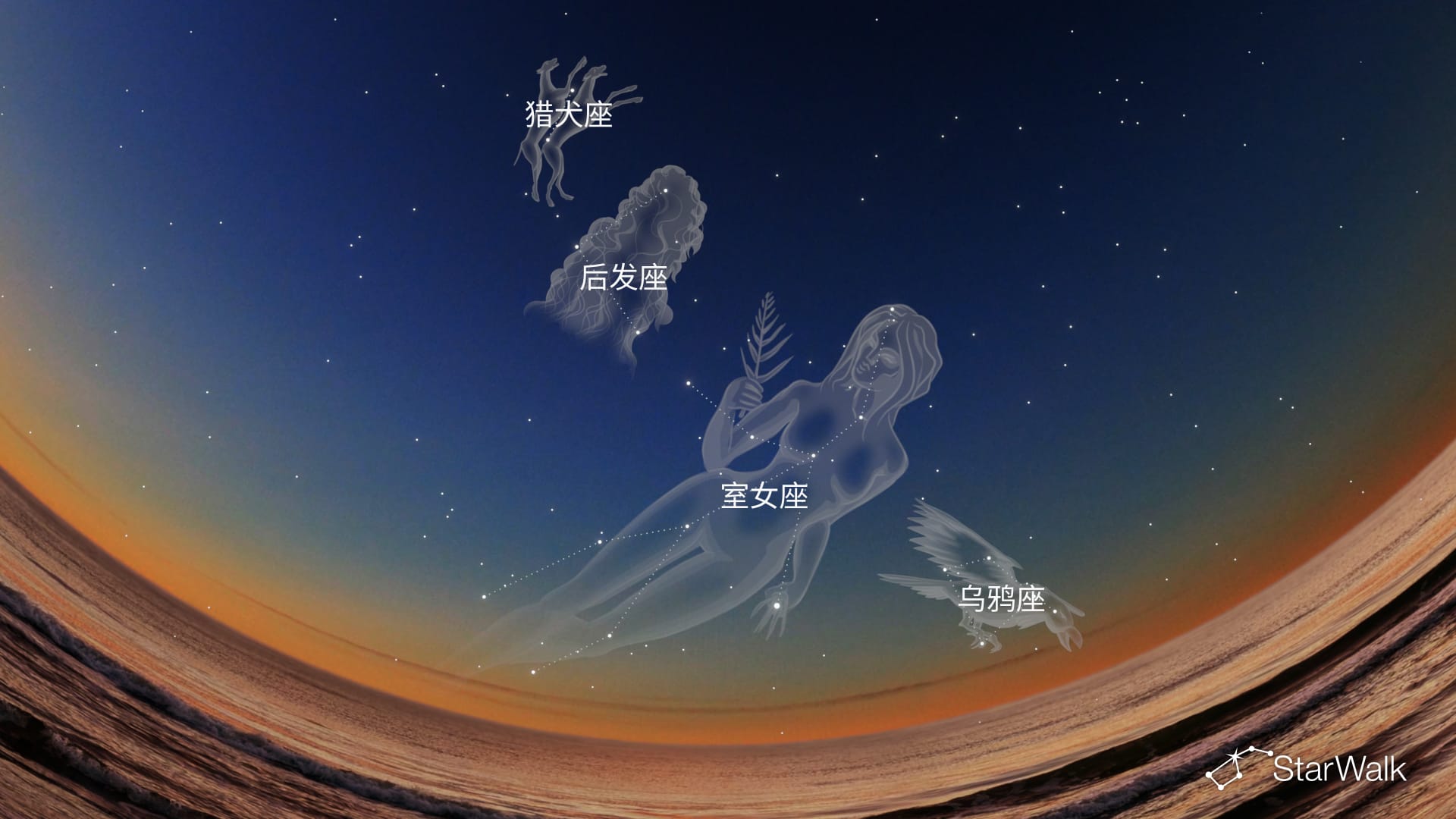 5月夜空：北半球星座
