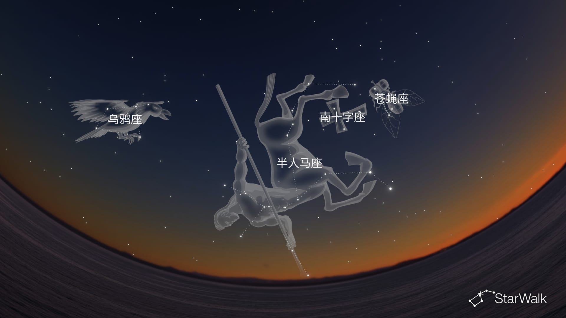 5月夜空：南半球星座