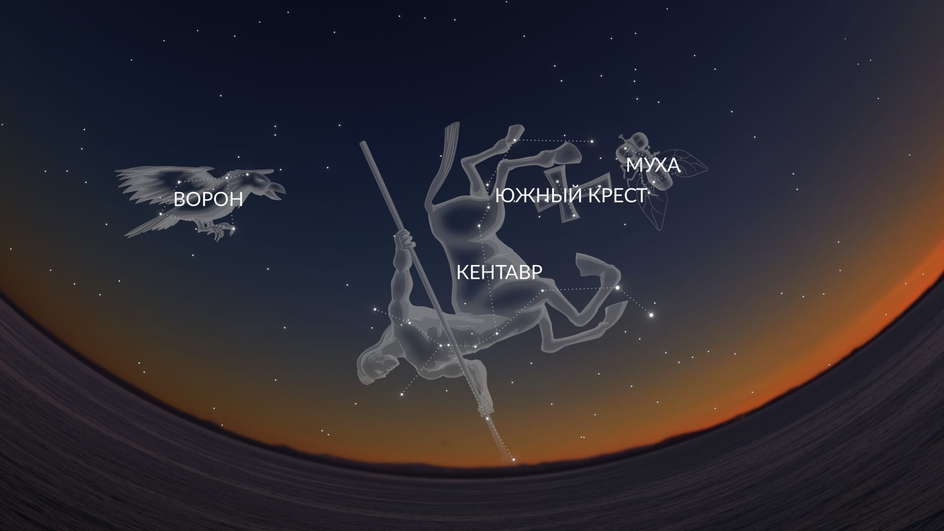 Ночное небо в мае: созвездия в Южном полушарии  