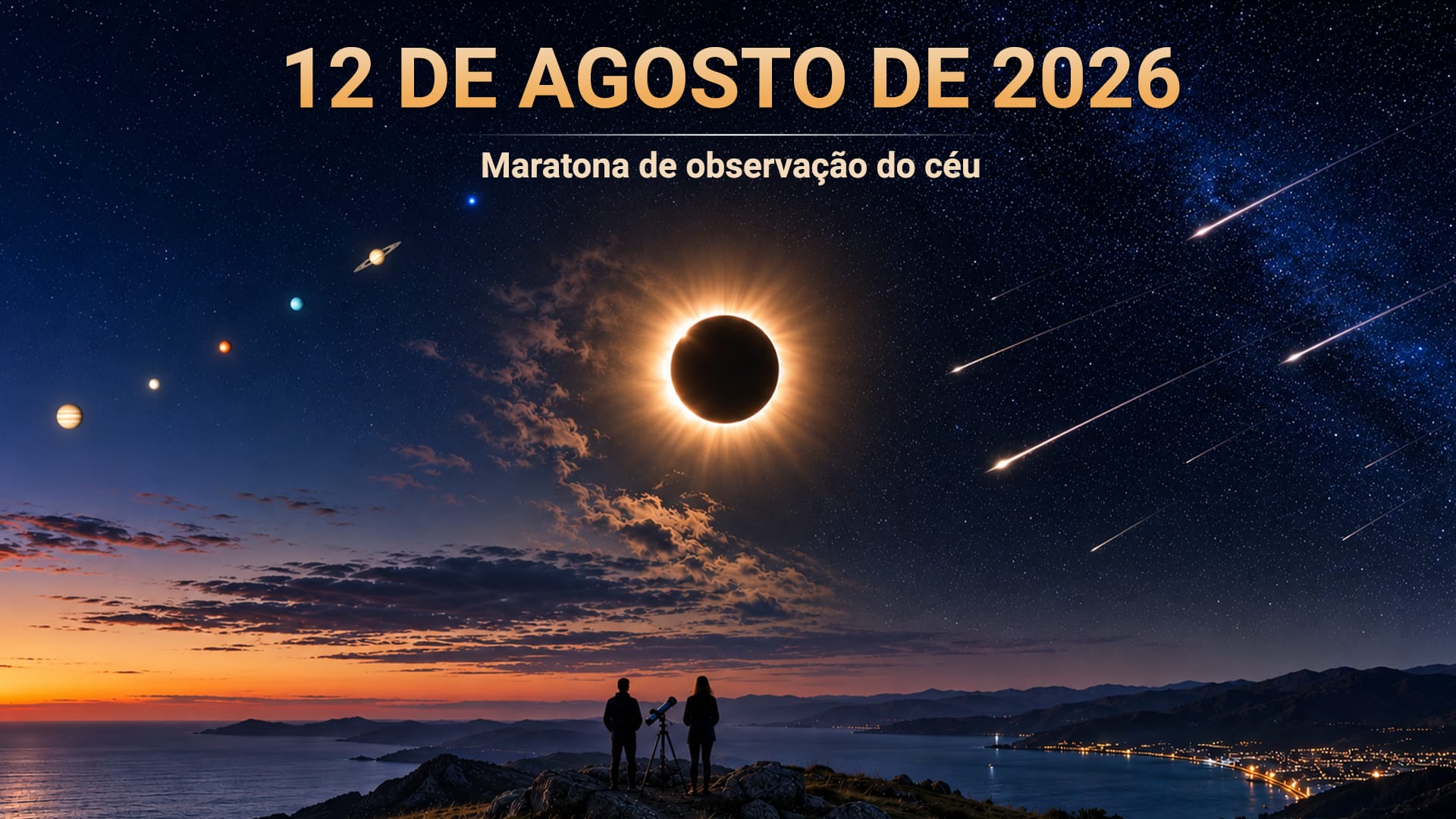 Plano de observação para 12 de agosto de 2026: o que ver e quando