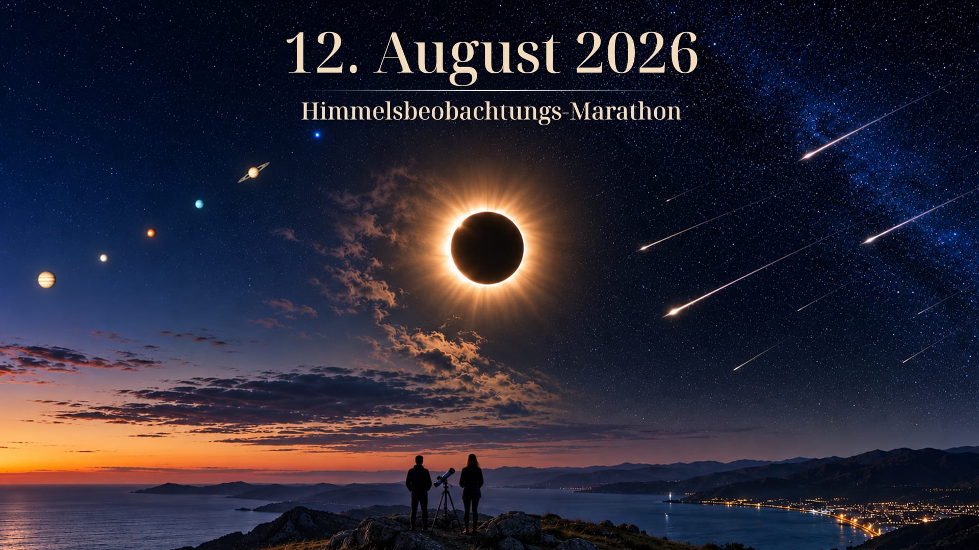Himmelsereignisse am 12. August 2026: 3 Astronomie-Ereignisse an einem Tag