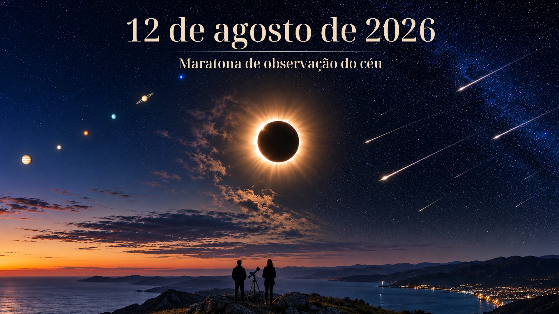 Plano de observação para 12 de agosto de 2026: o que ver e quando