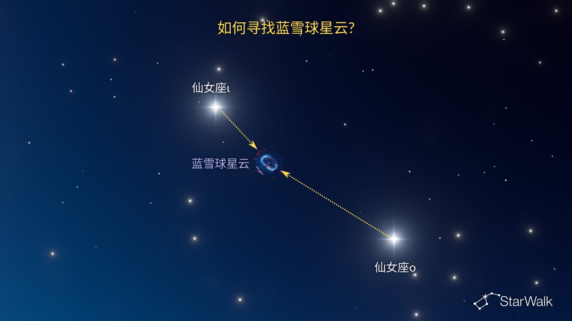 蓝雪球星云——如何寻找