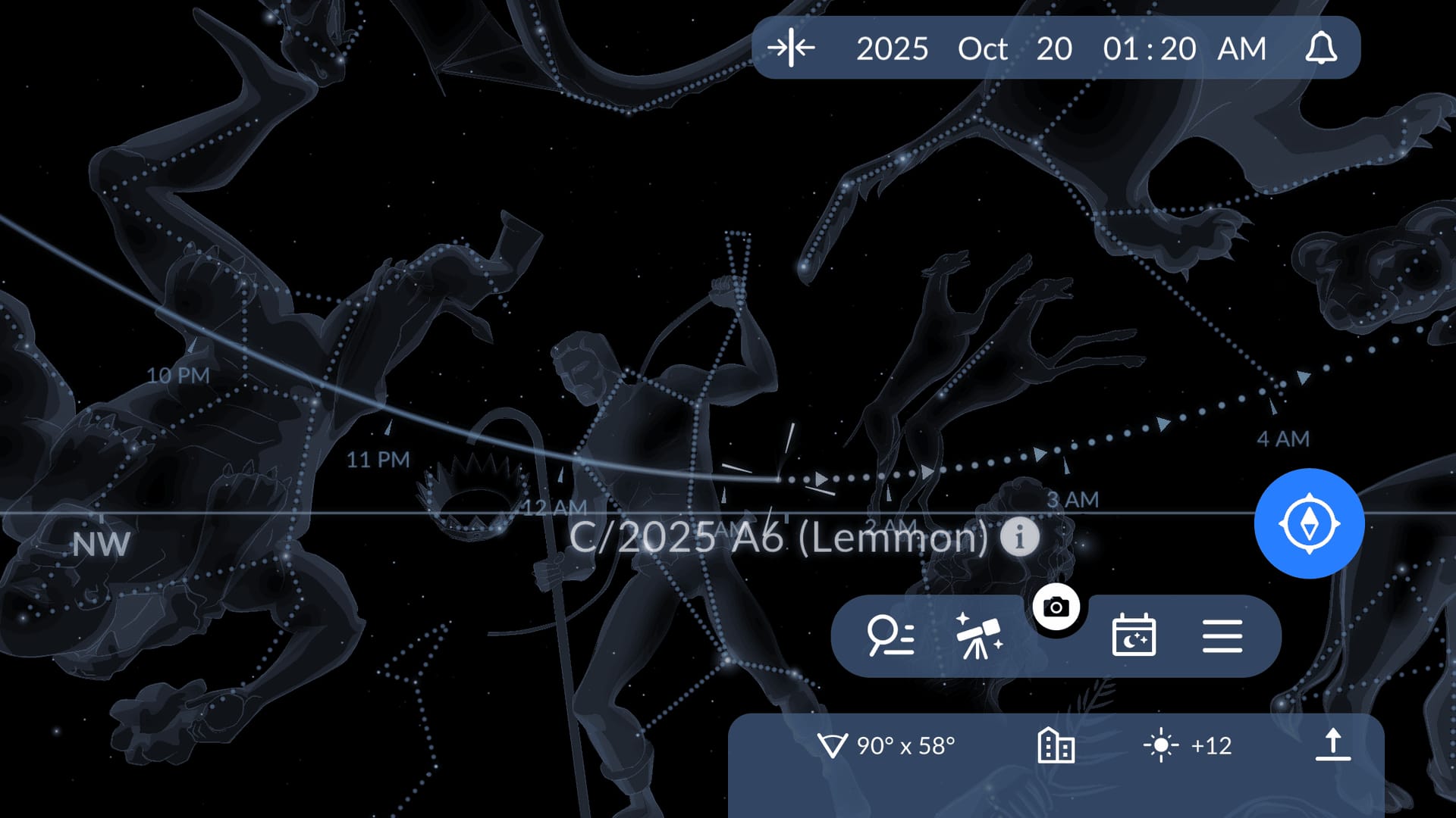 C/2025 A6 Sky Trajectory