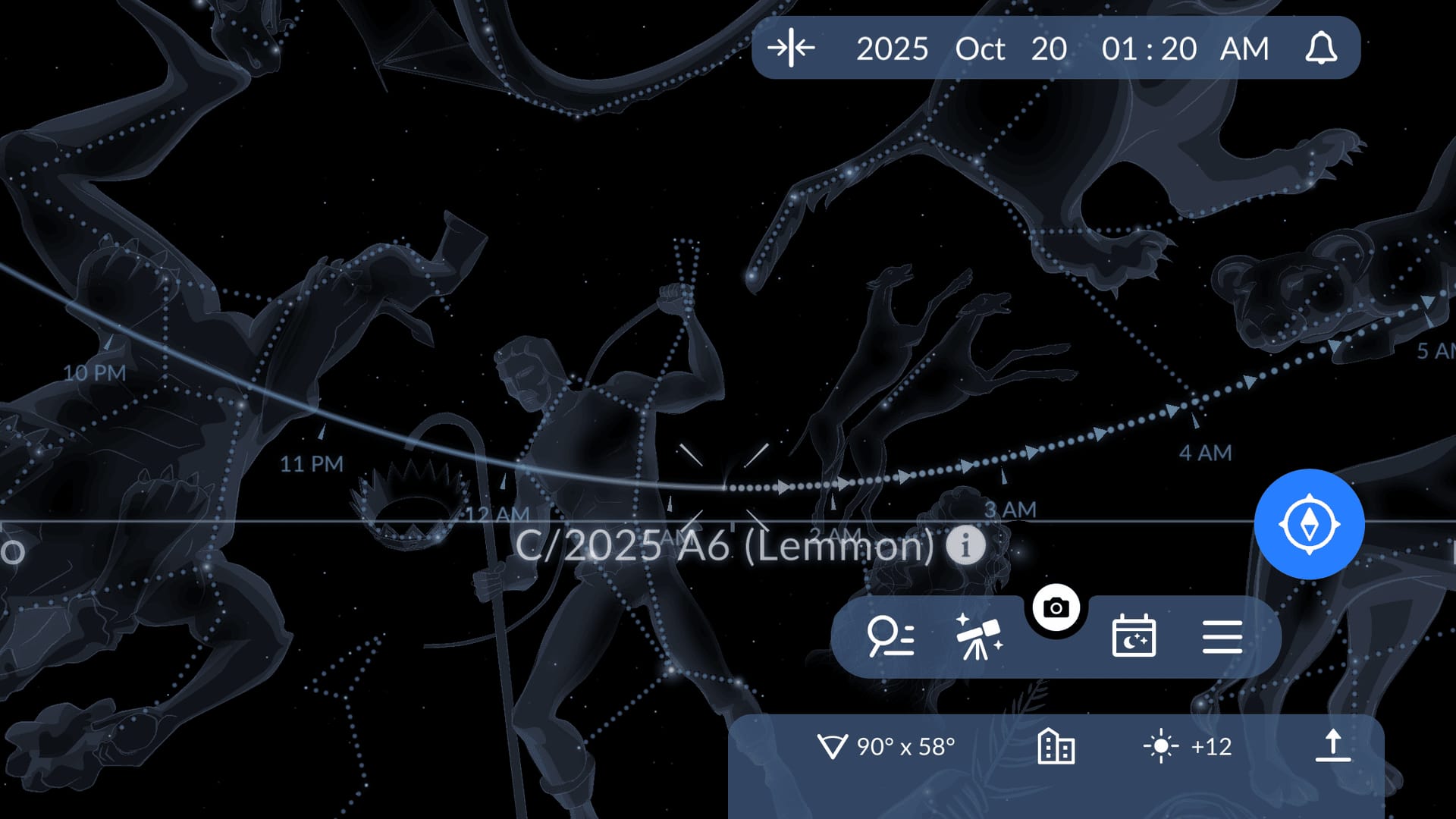 C/2025 A6 Sky Trajectory