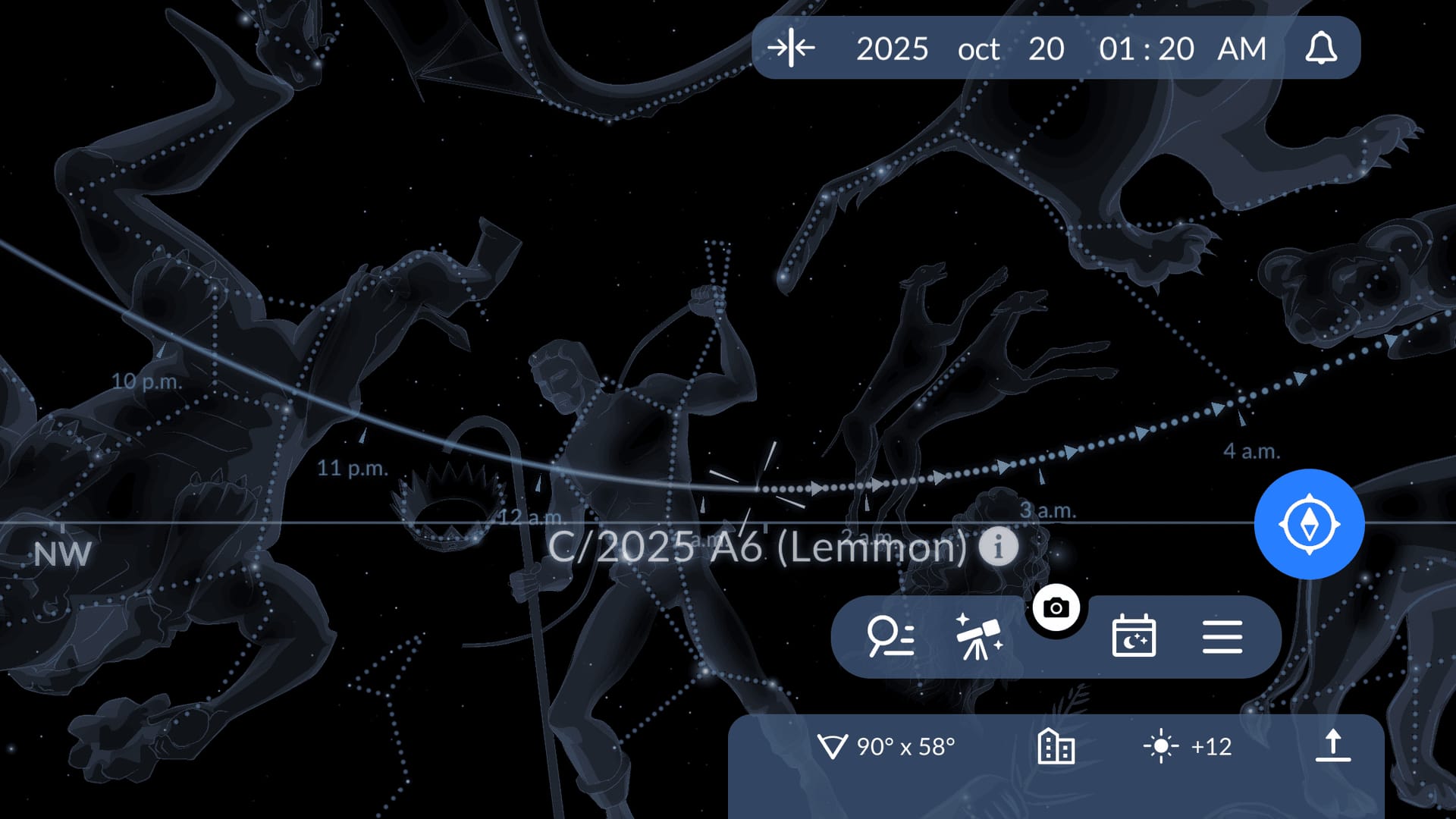 C/2025 A6 Sky Trajectory