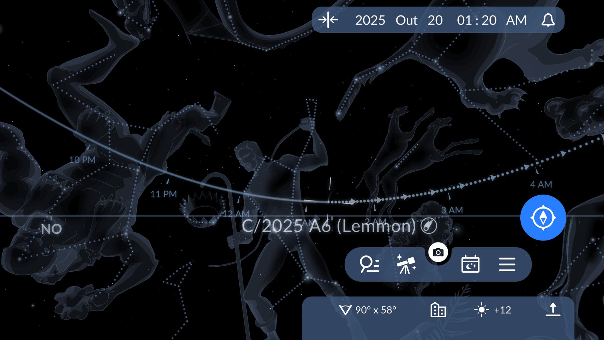 C/2025 A6 Sky Trajectory