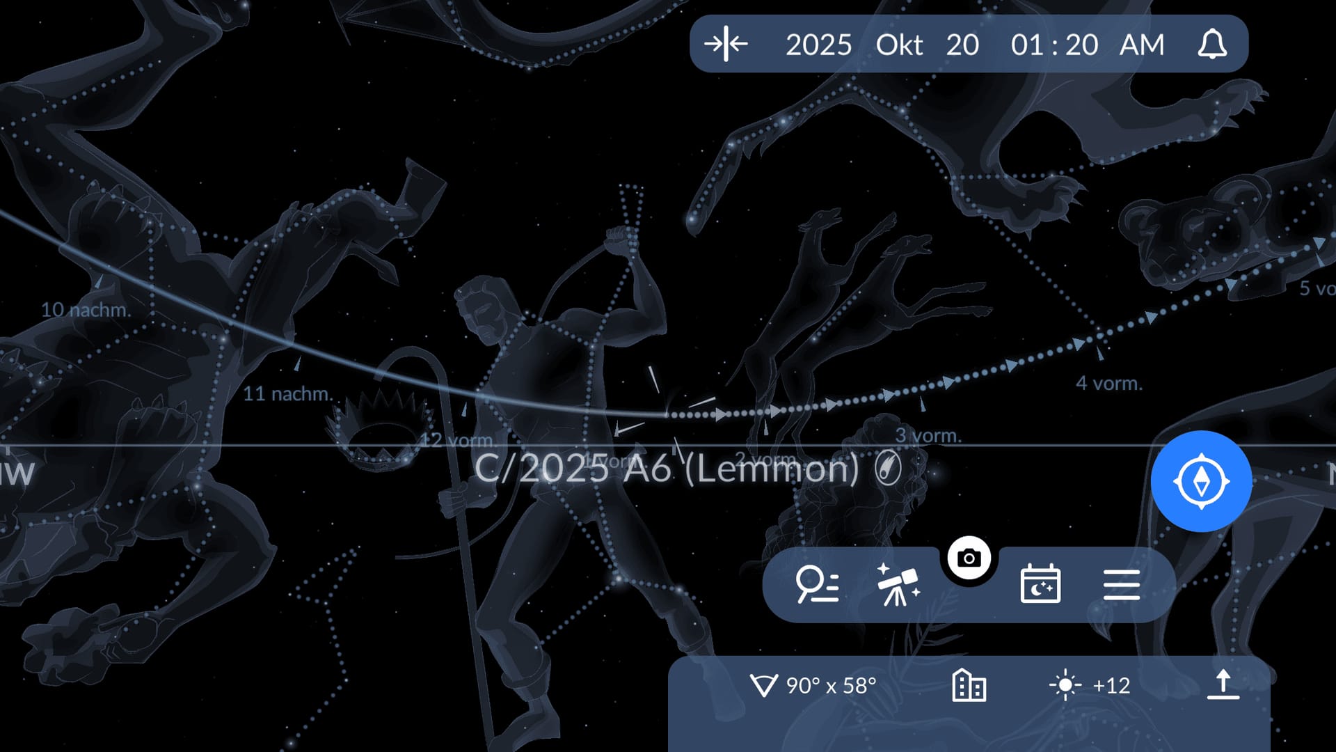 C/2025 A6 Sky Trajectory
