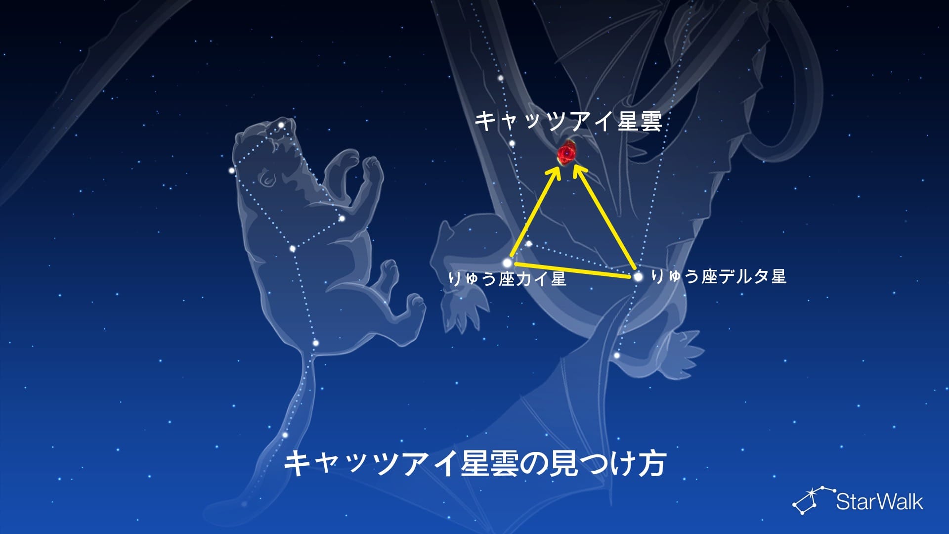 キャッツアイ星雲の見つけ方