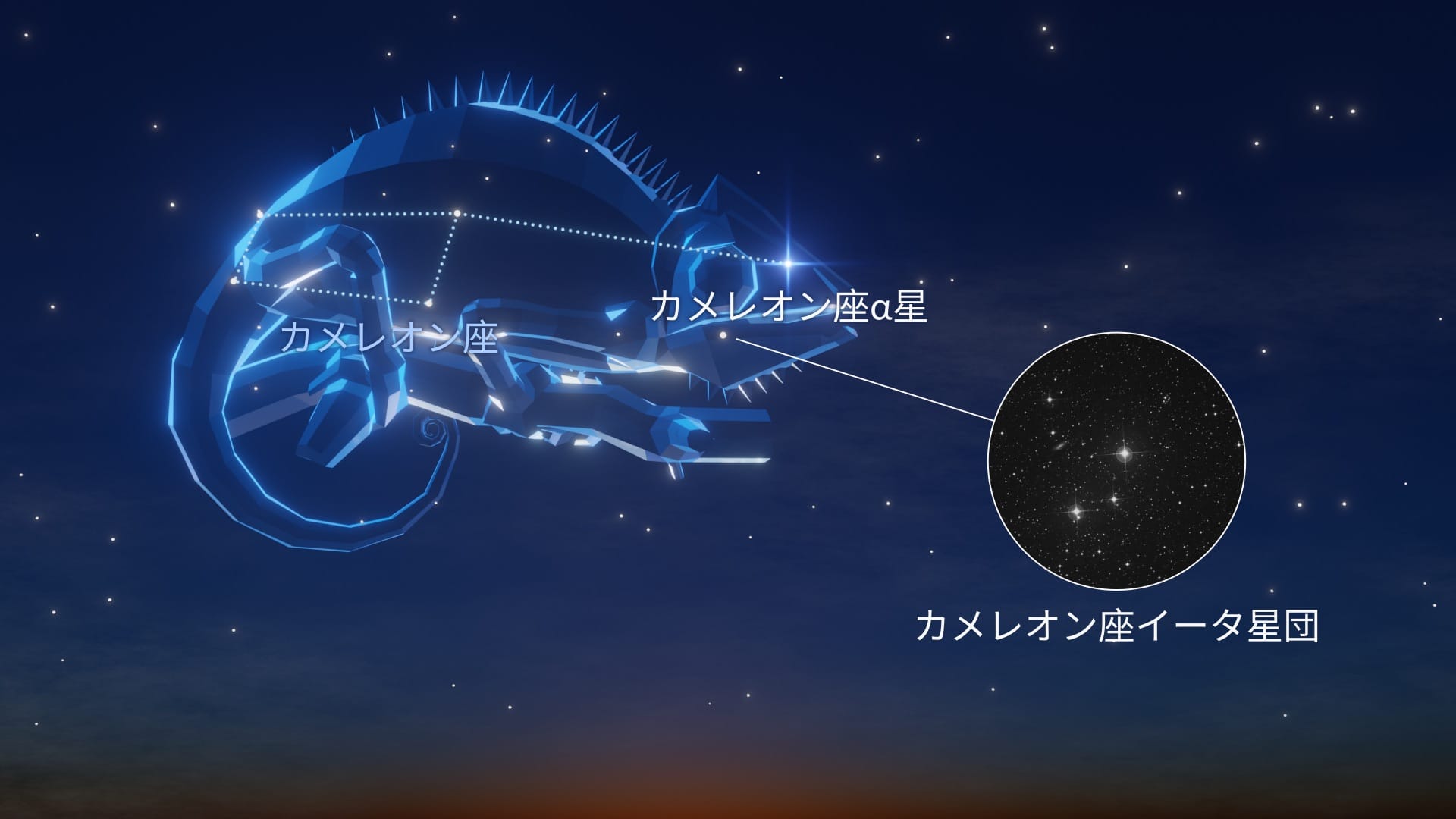 カメレオン座:最も明るい恒星と注目すべき深空天体