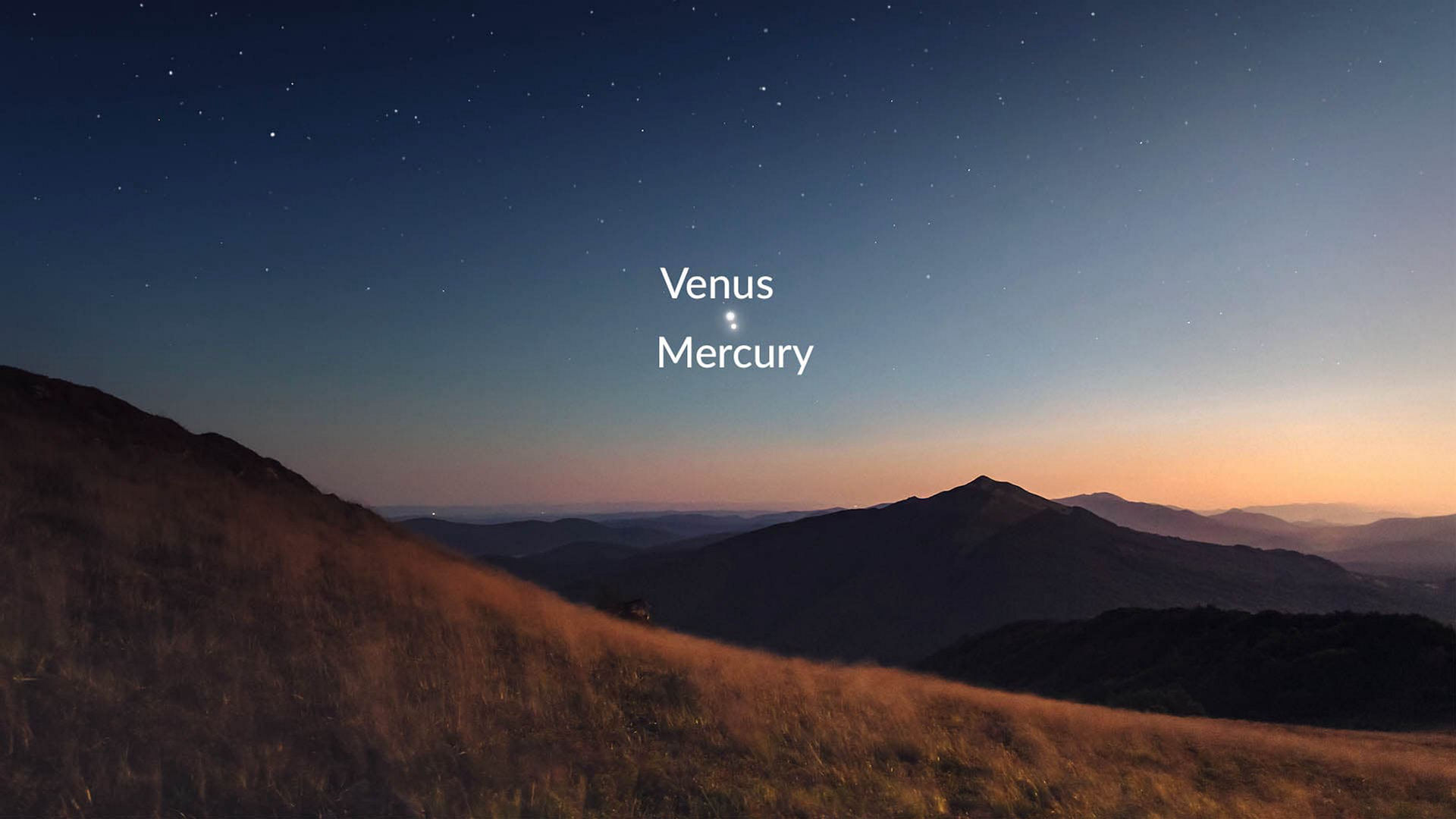 Congiunzione più ravvicinata di Mercurio e Venere