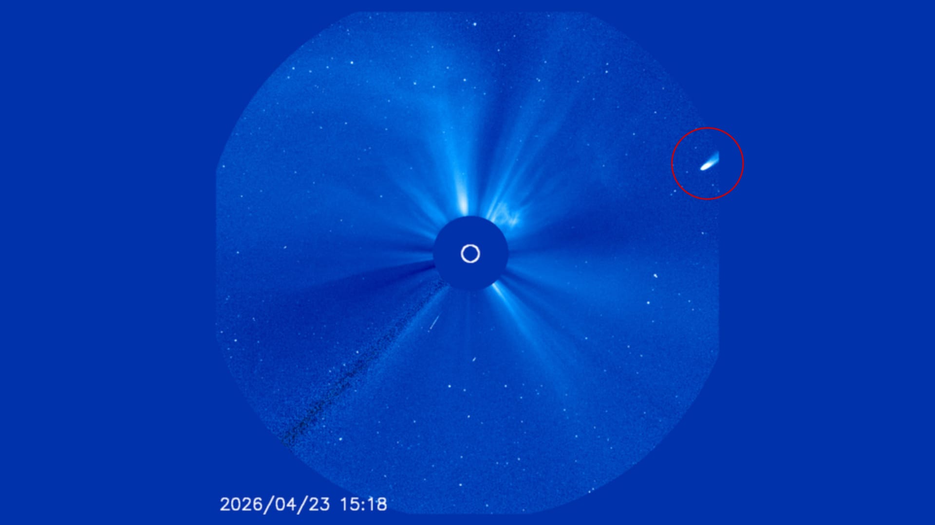 Комета C/2025 R3 (PANSTARRS) на снимках коронографа SOHO