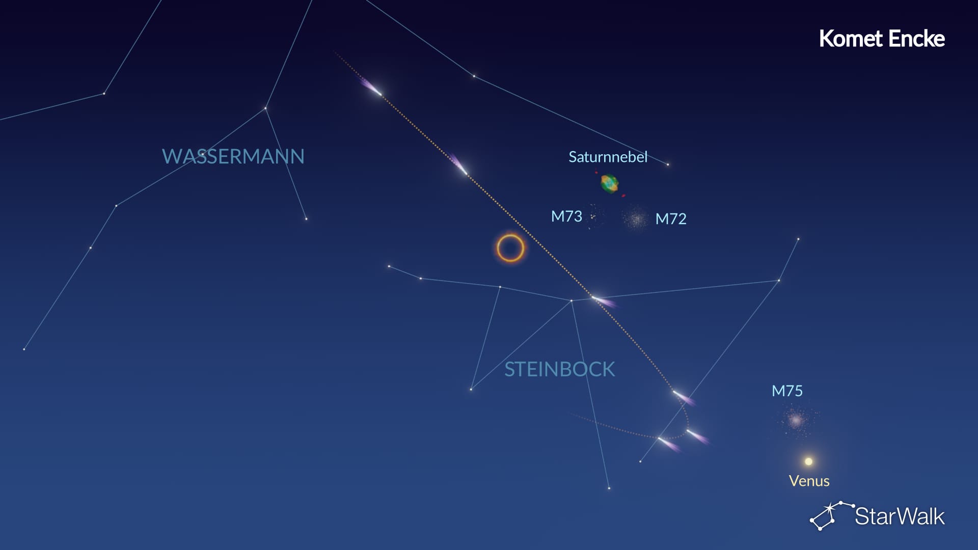 Suchkarte für Komet Encke: Februar 2027