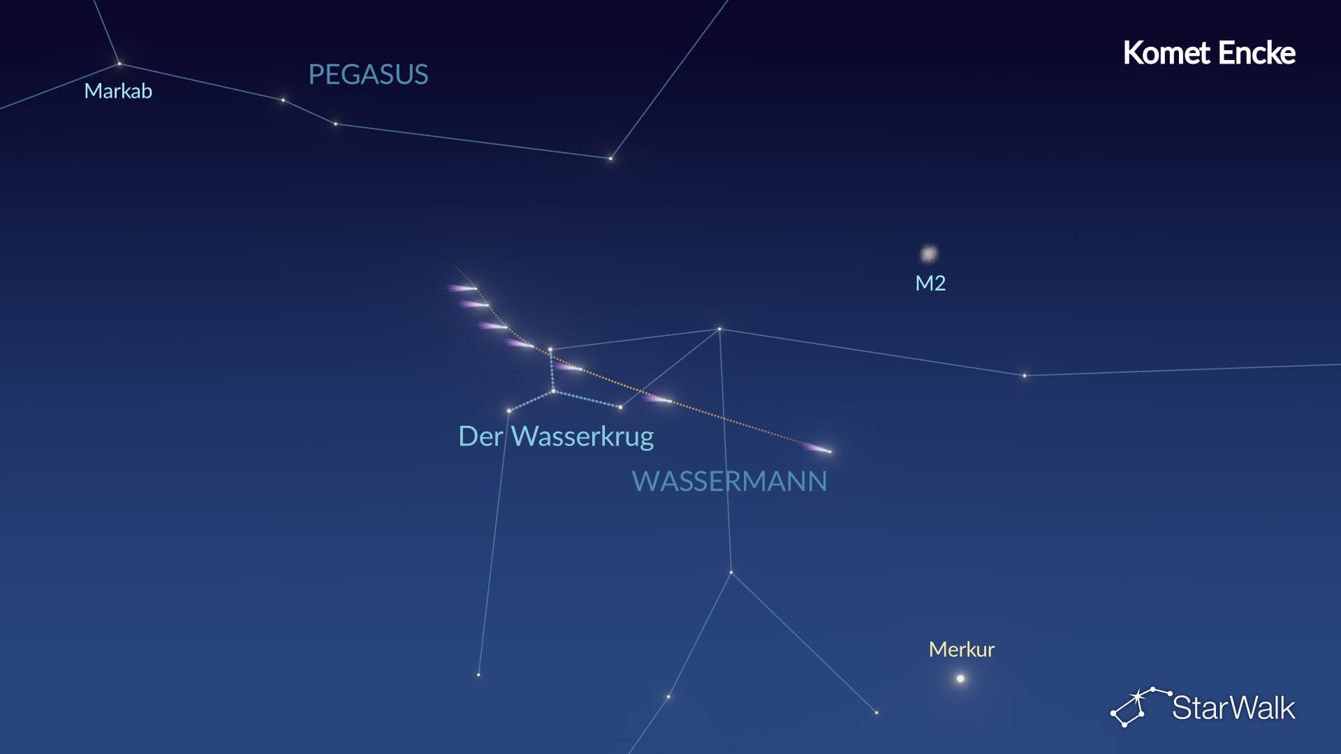 Suchkarte für Komet Encke: Januar 2027
