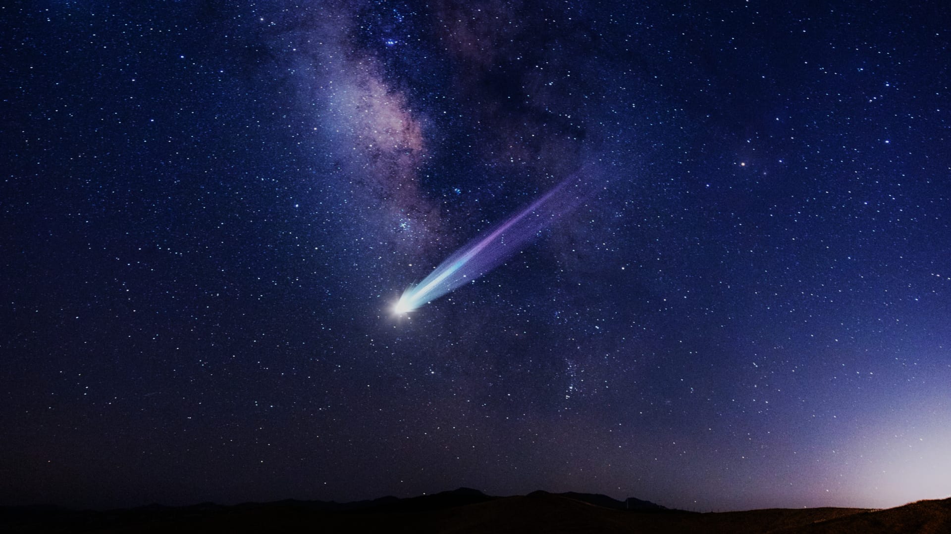 Comet Halley and Milky Way