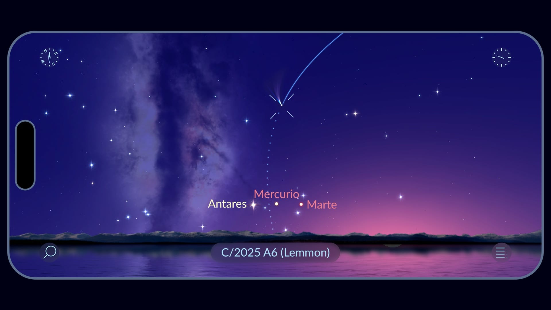 Localizador del cometa Lemmon