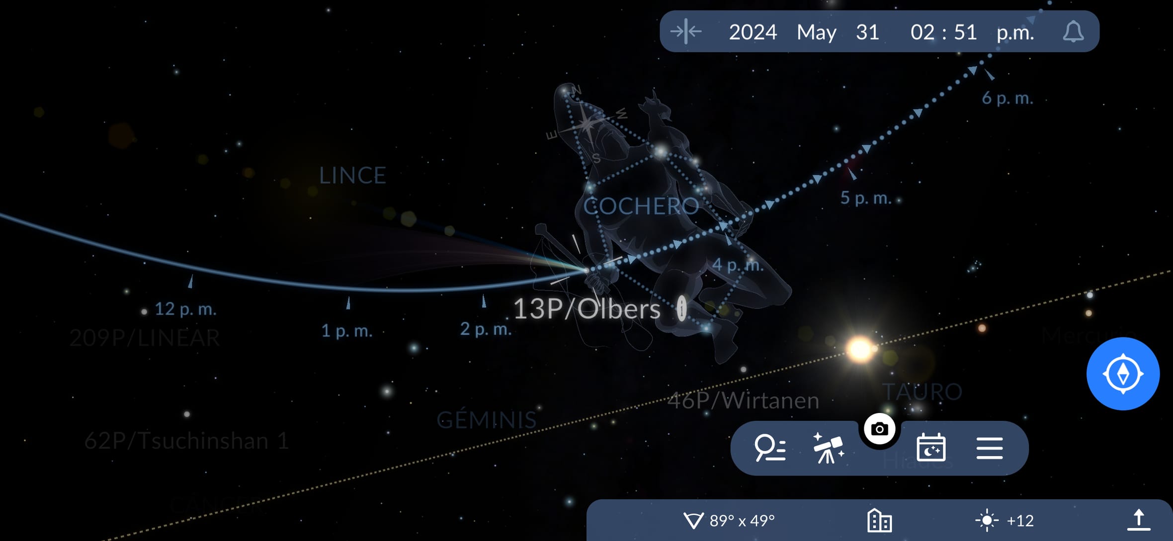 Cómo encontrar el cometa Olbers en el cielo