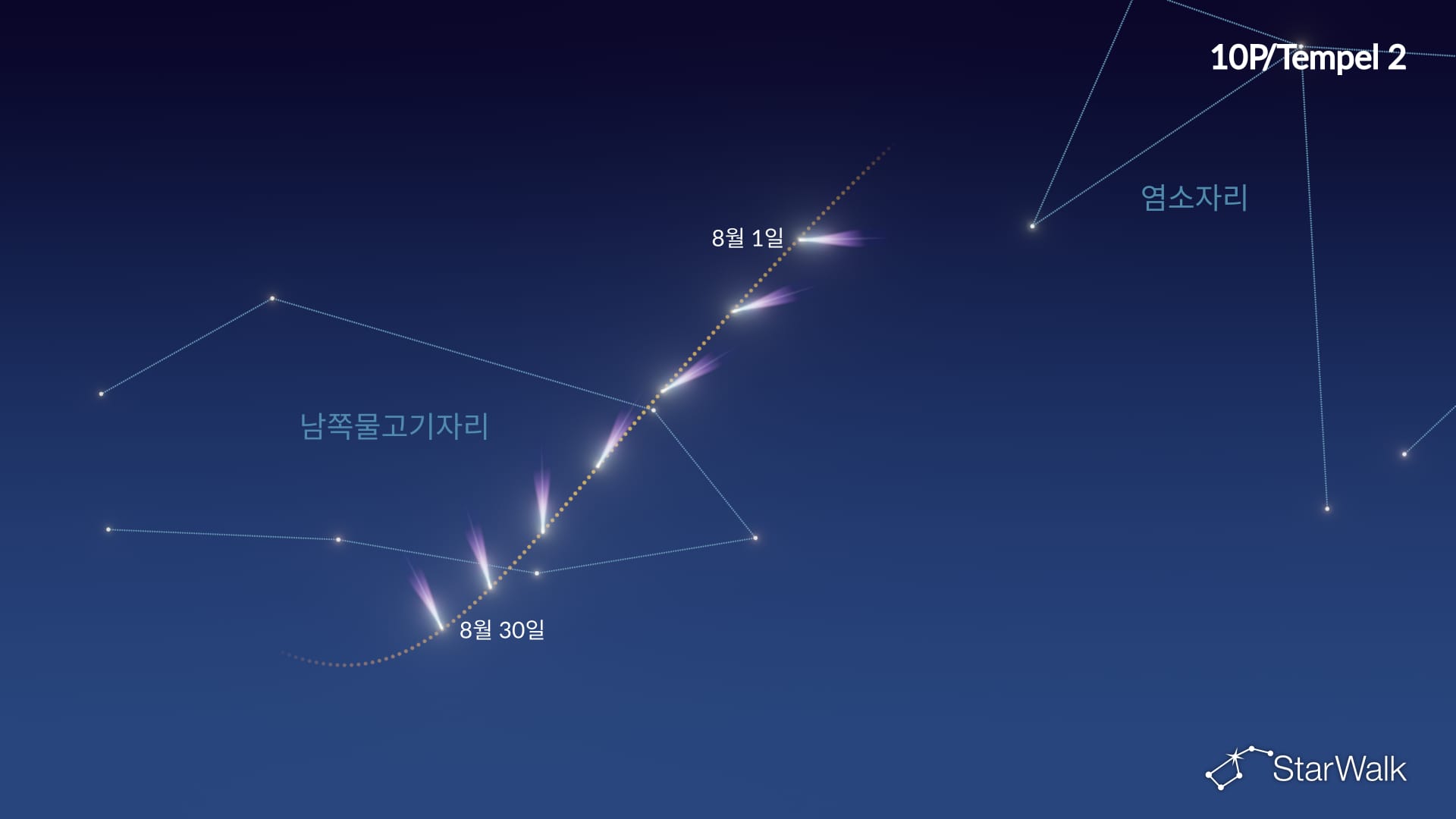 10P/템펠 2 혜성 찾기 차트: 2026년 8월