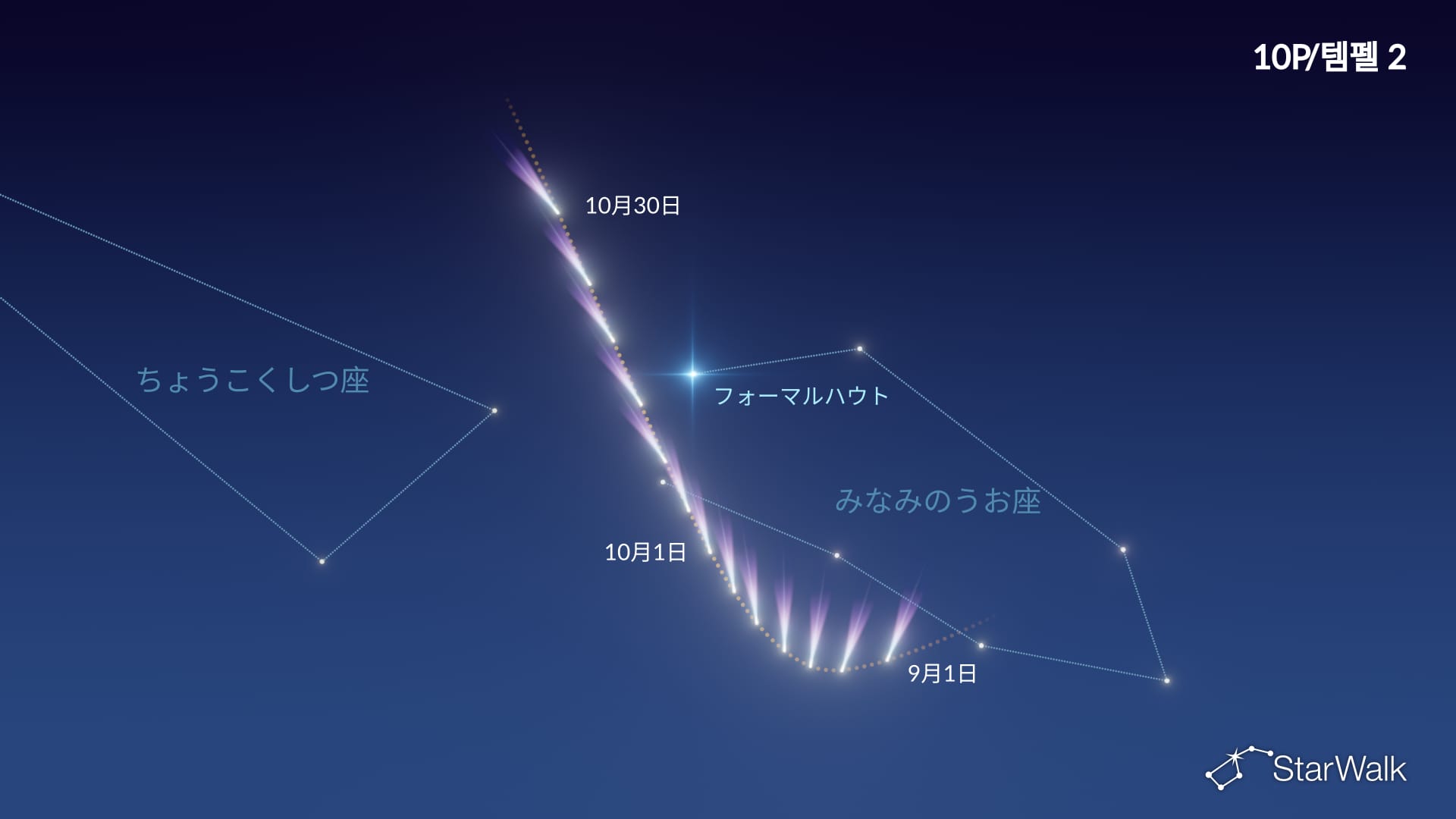 テンペル第2彗星の見つけ方星図：2026年9〜10月