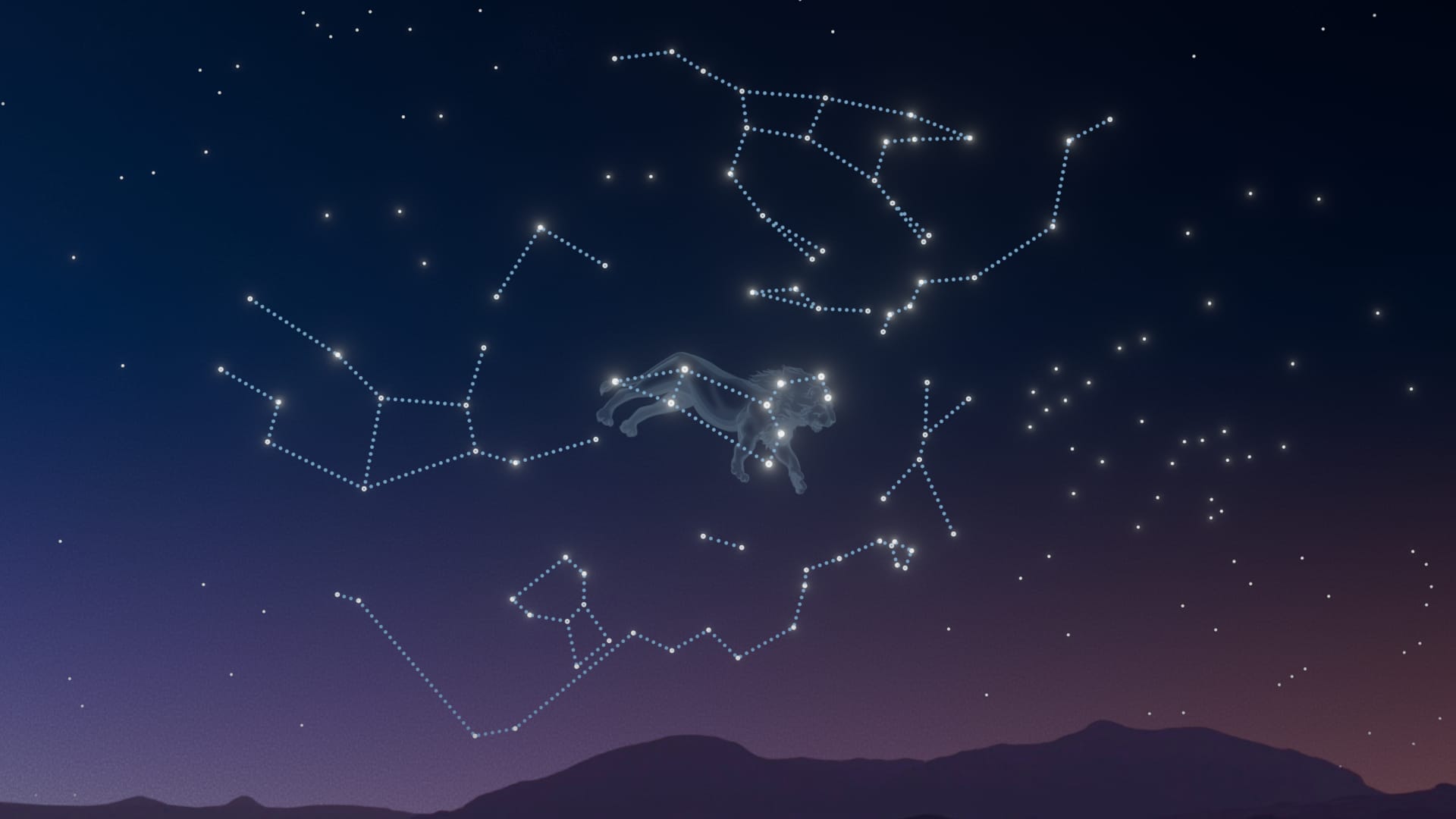 Sternbild Löwe am Himmel