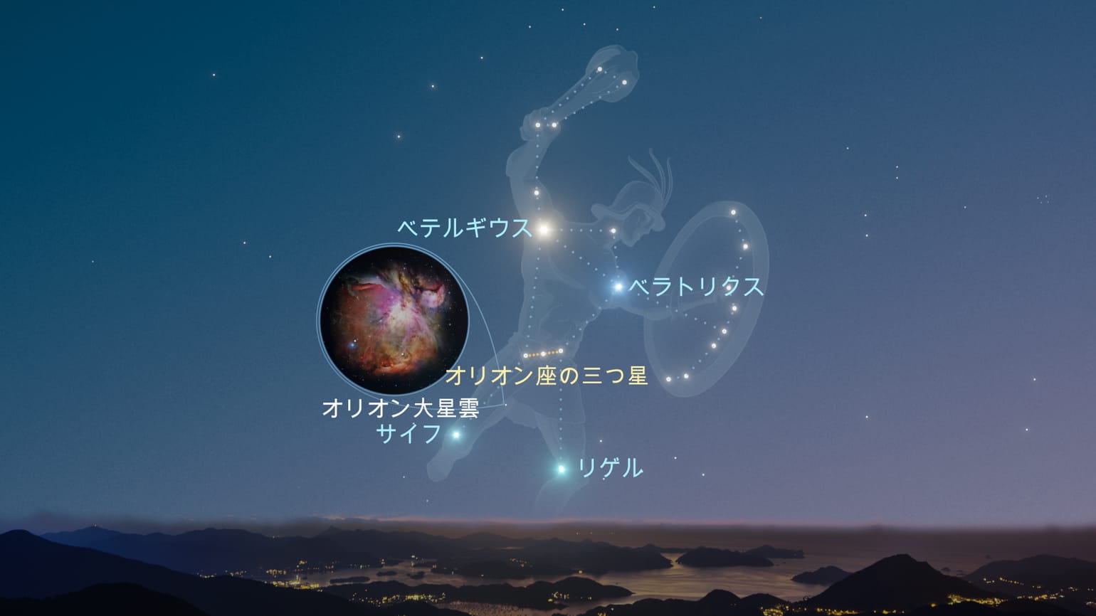 12月に見える星座 | 12月の星座 | 12月に見える星 | 12月の星空マップ | オリオン座 12月 | Star Walk