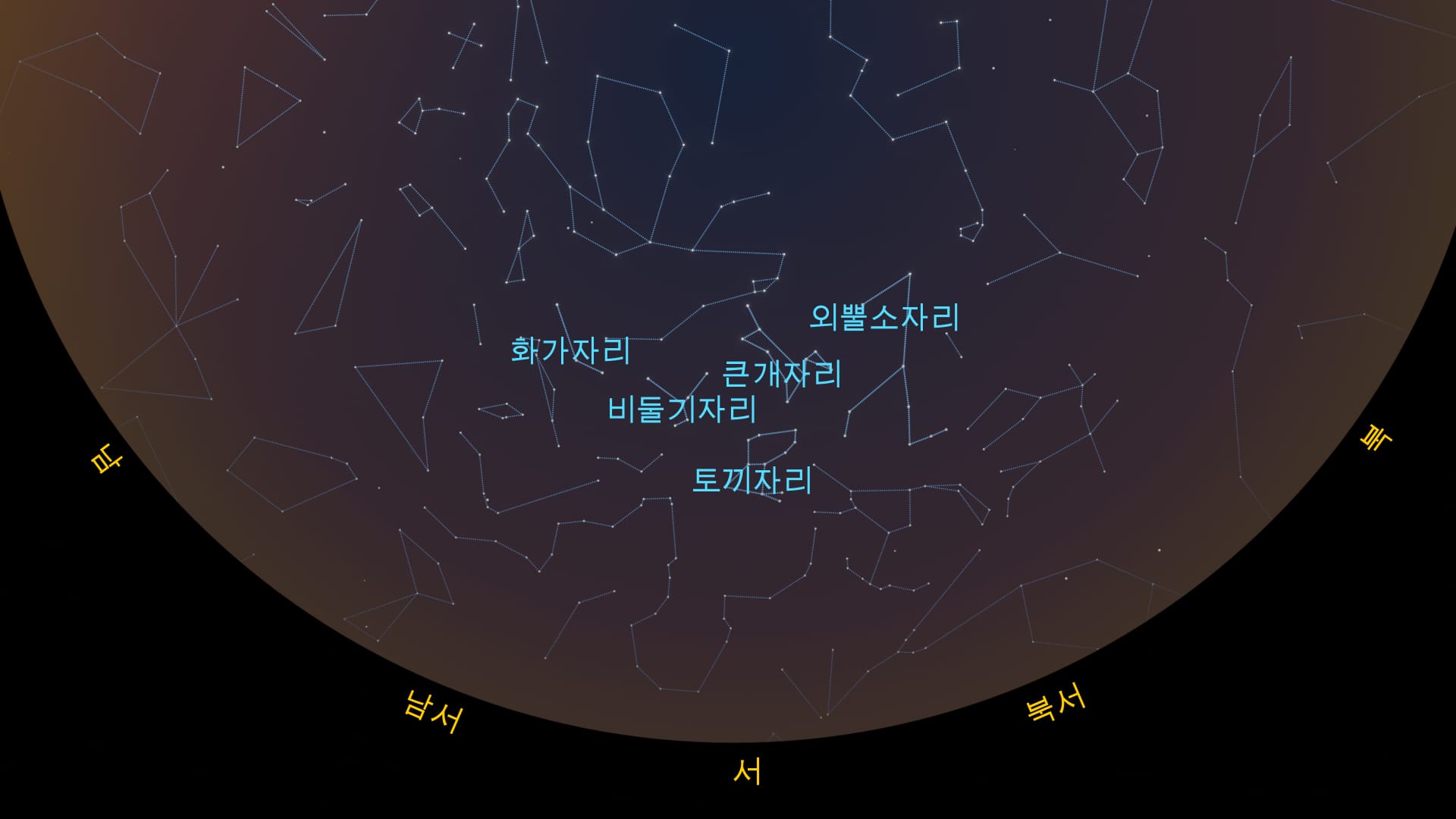 2월 북반구 별자리