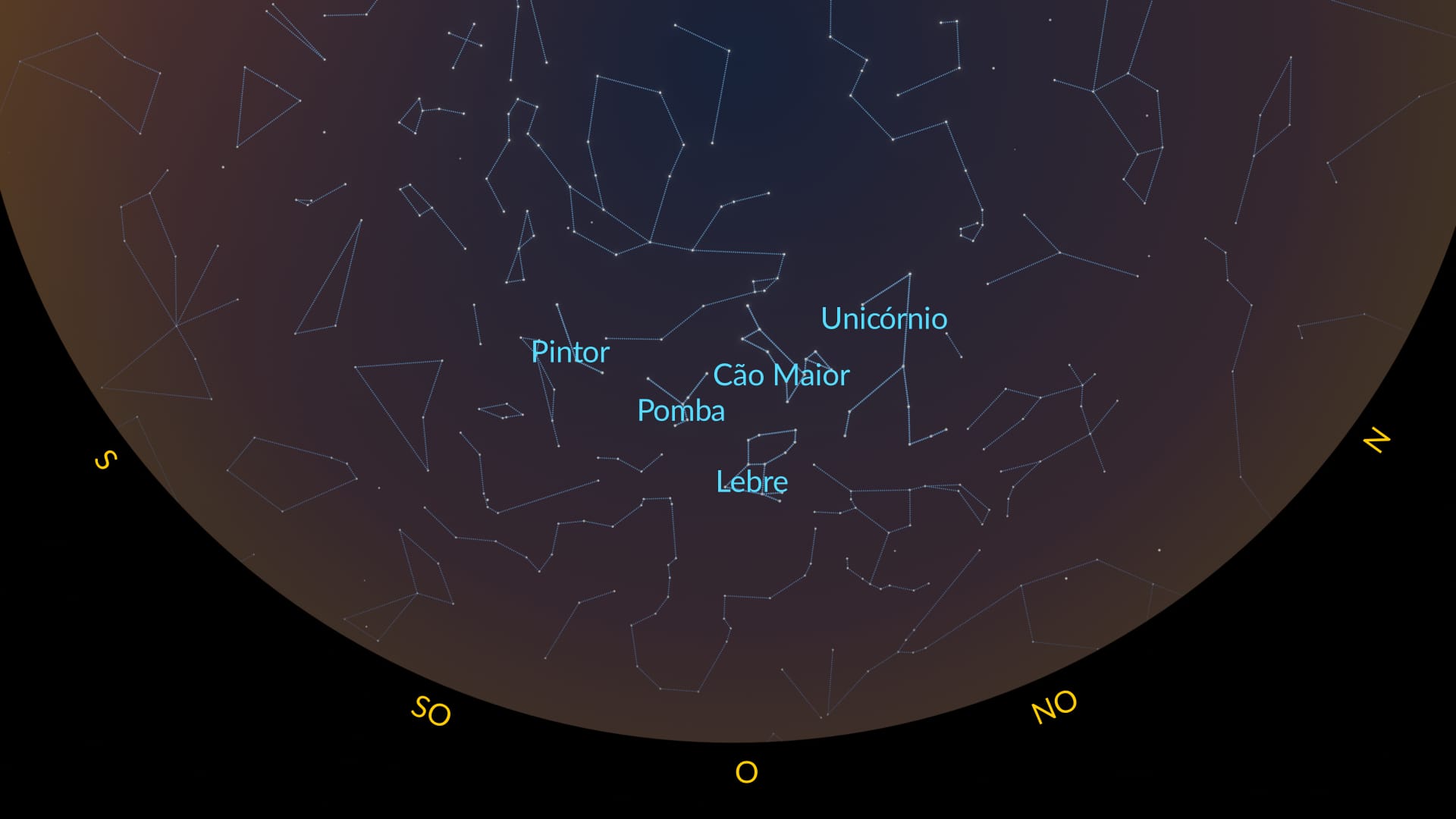 Estrelas e constelações do Hemisfério Norte em fevereiro