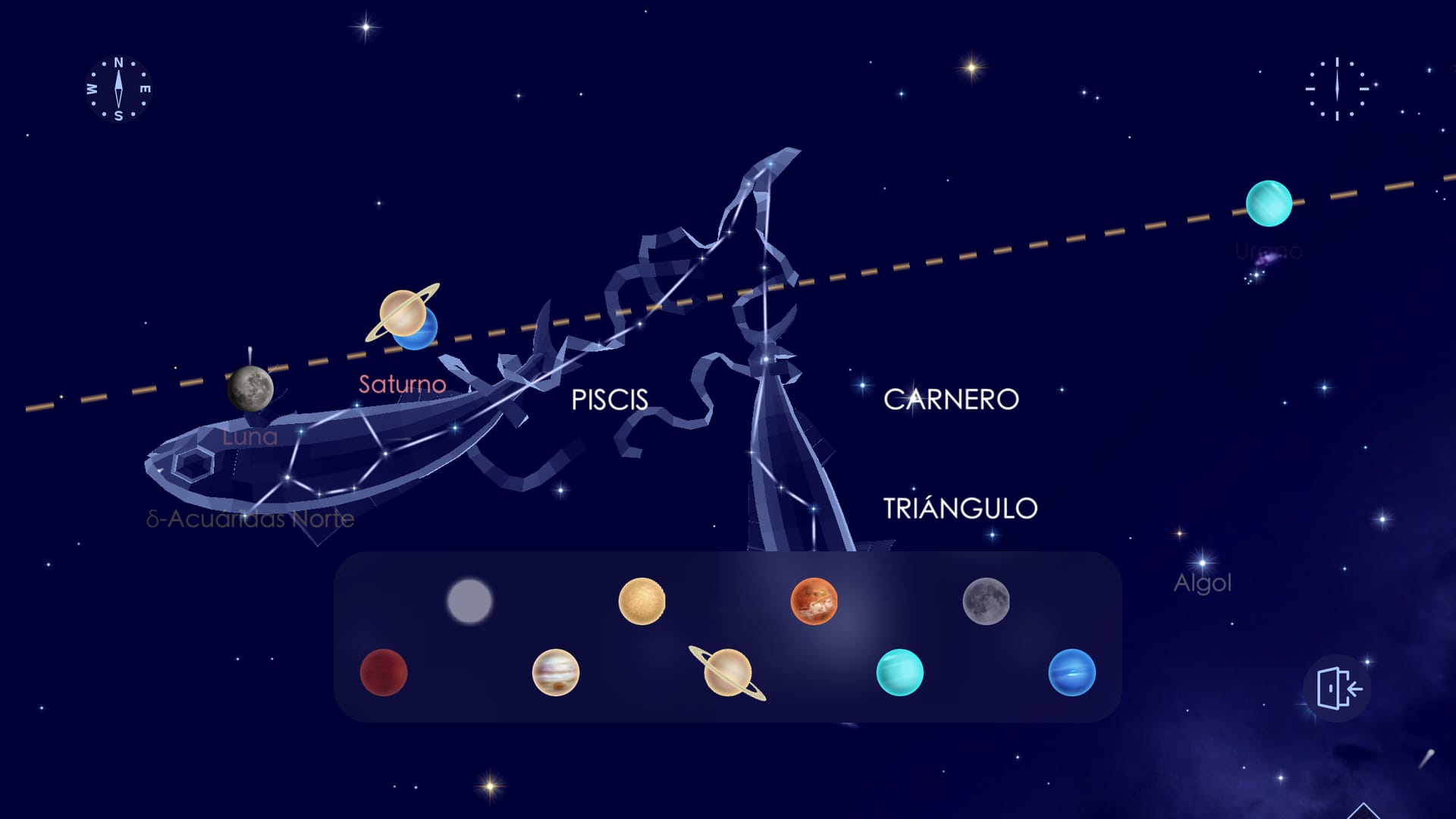 Moon and planets near ecliptic