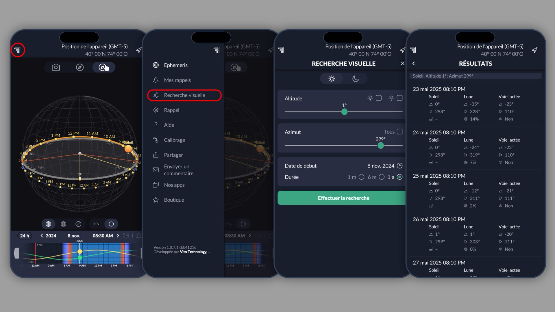 Ephemeris : comment utiliser