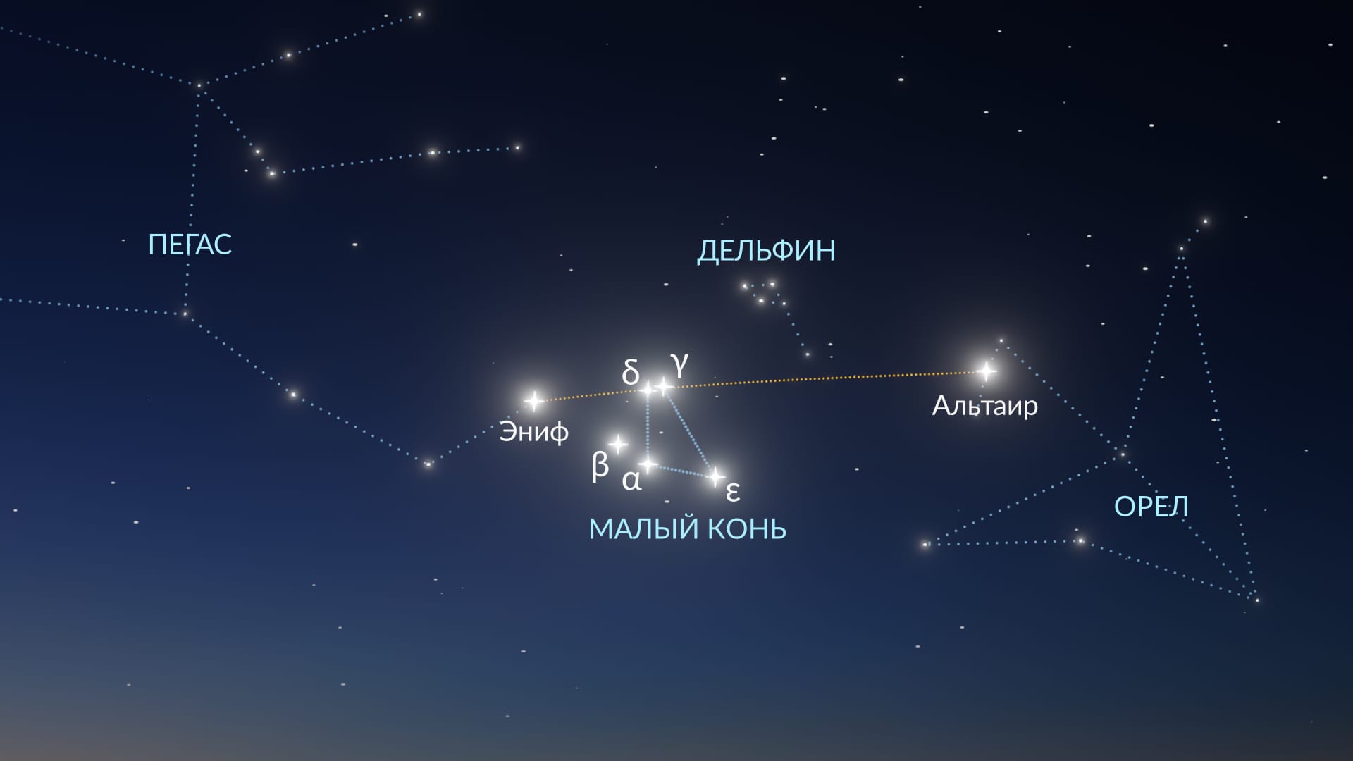 Как найти созвездие Малый Конь