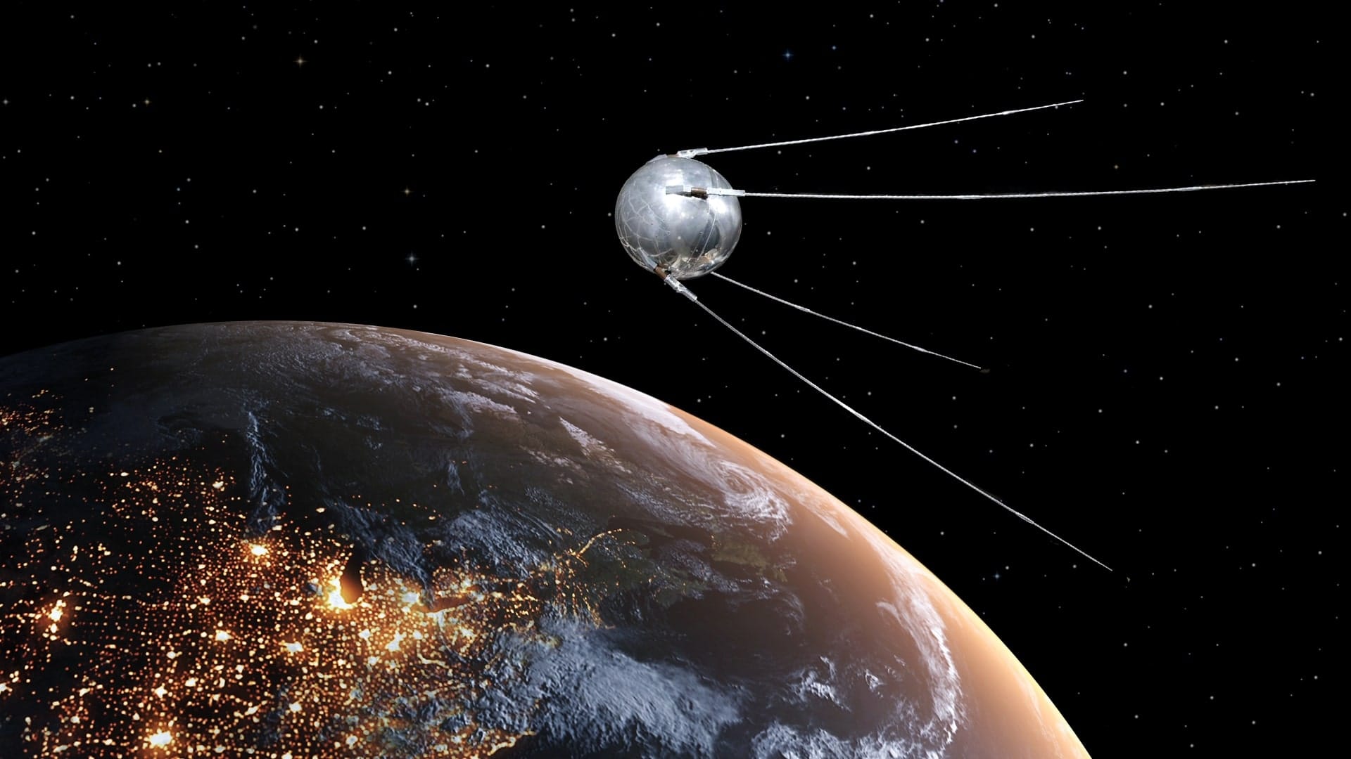 Sputnik 1 above Earth