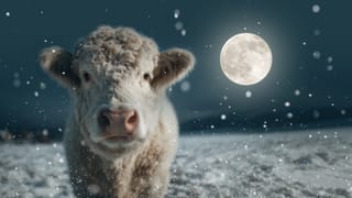 2월 보름달 아래의 Snow Moo