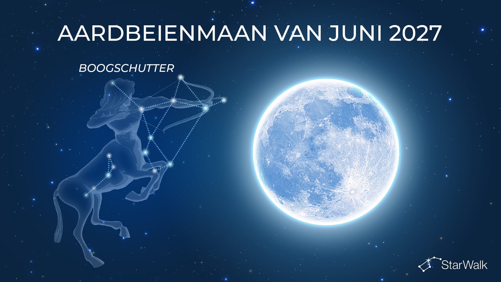 In welk sterrenbeeld staat de volle maan van juni?