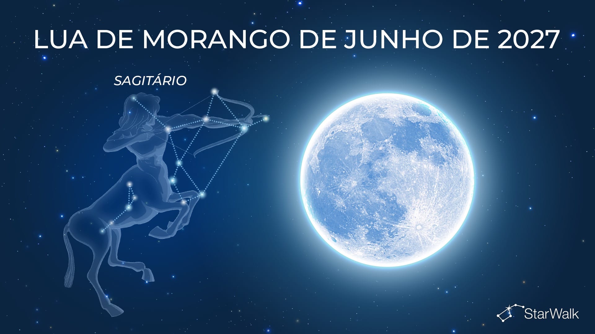 Em qual constelação estará a Lua Cheia de junho?