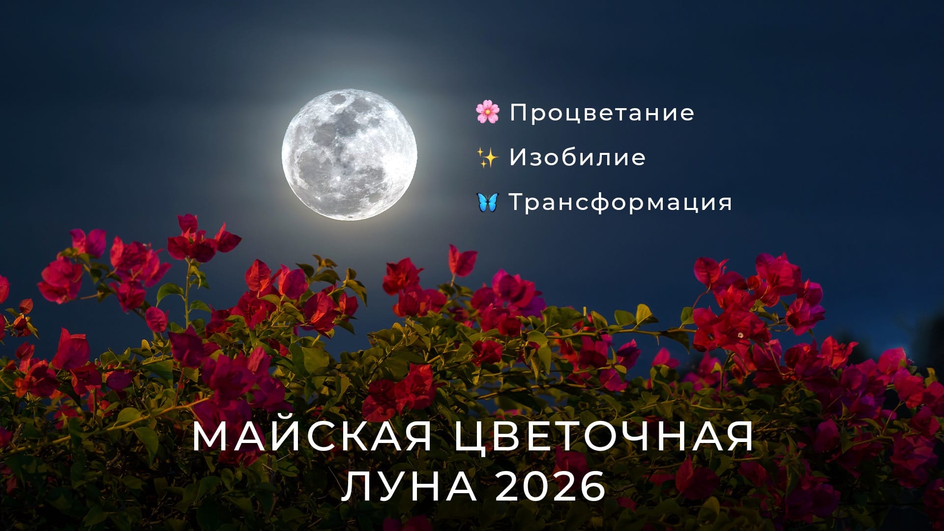 Цветочное полнолуние в мае 2026 года: духовное значение