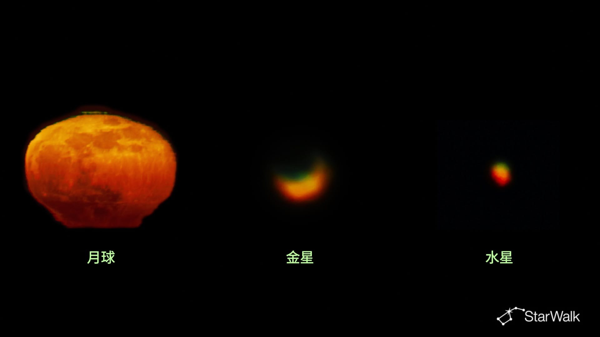 月亮、金星和水星上的绿闪