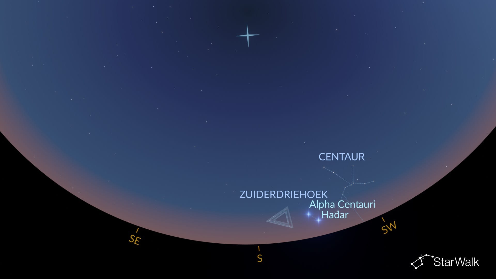 Hoe vind je de Zuidelijke Driehoek op het noordelijk halfrond