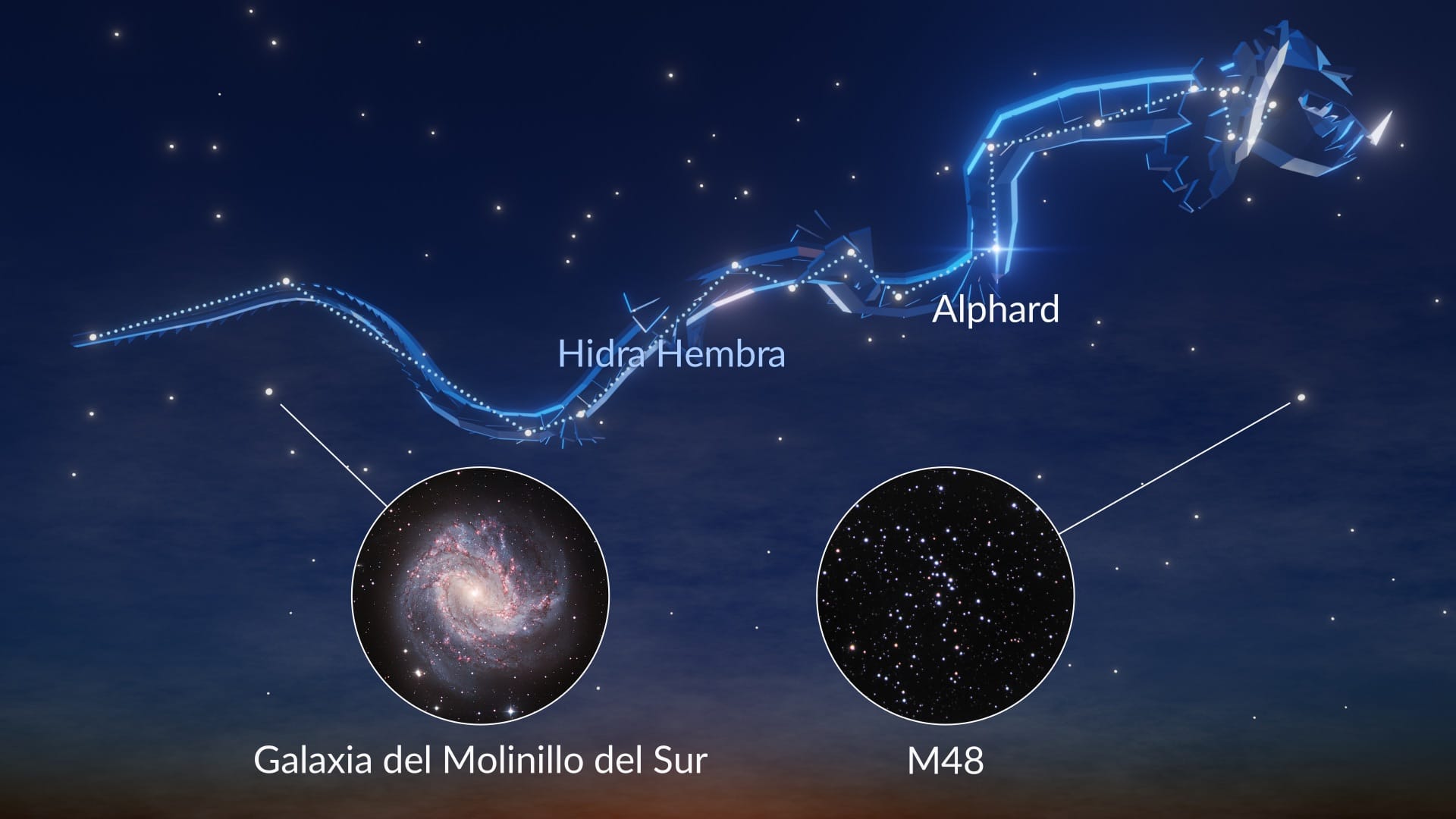 Constelación de Hidra: las estrellas más brillantes y los objetos de cielo profundo más destacados