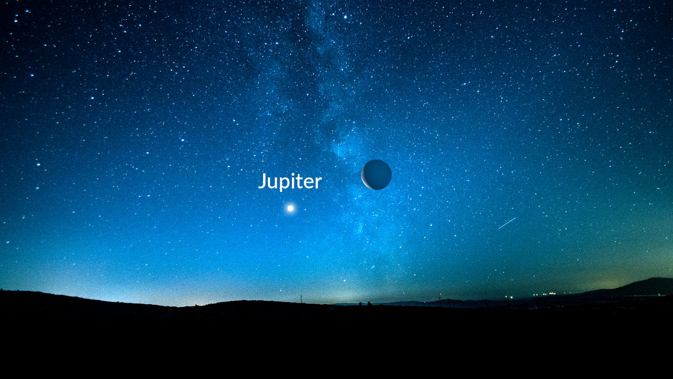 Old Moon Over Jupiter 