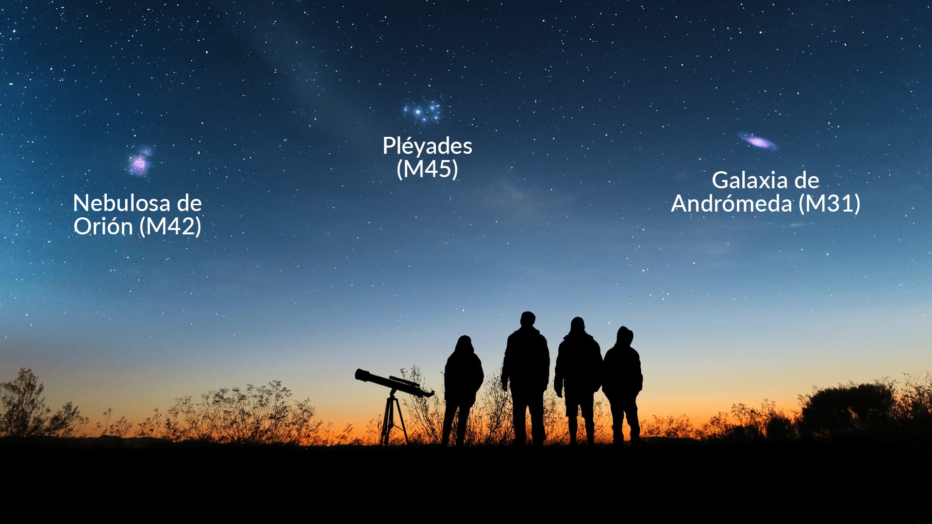 Stargazers looking at the Messier objects 