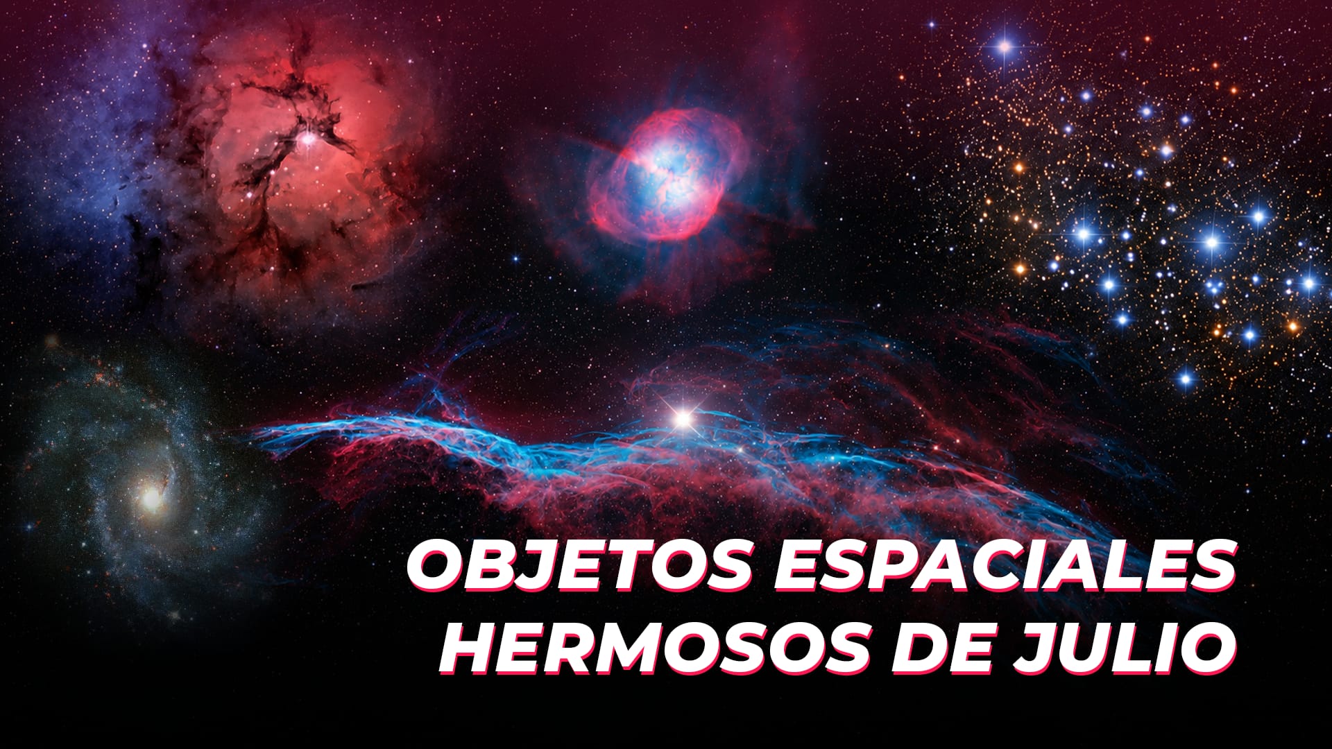Objetos espaciales hermosos de julio