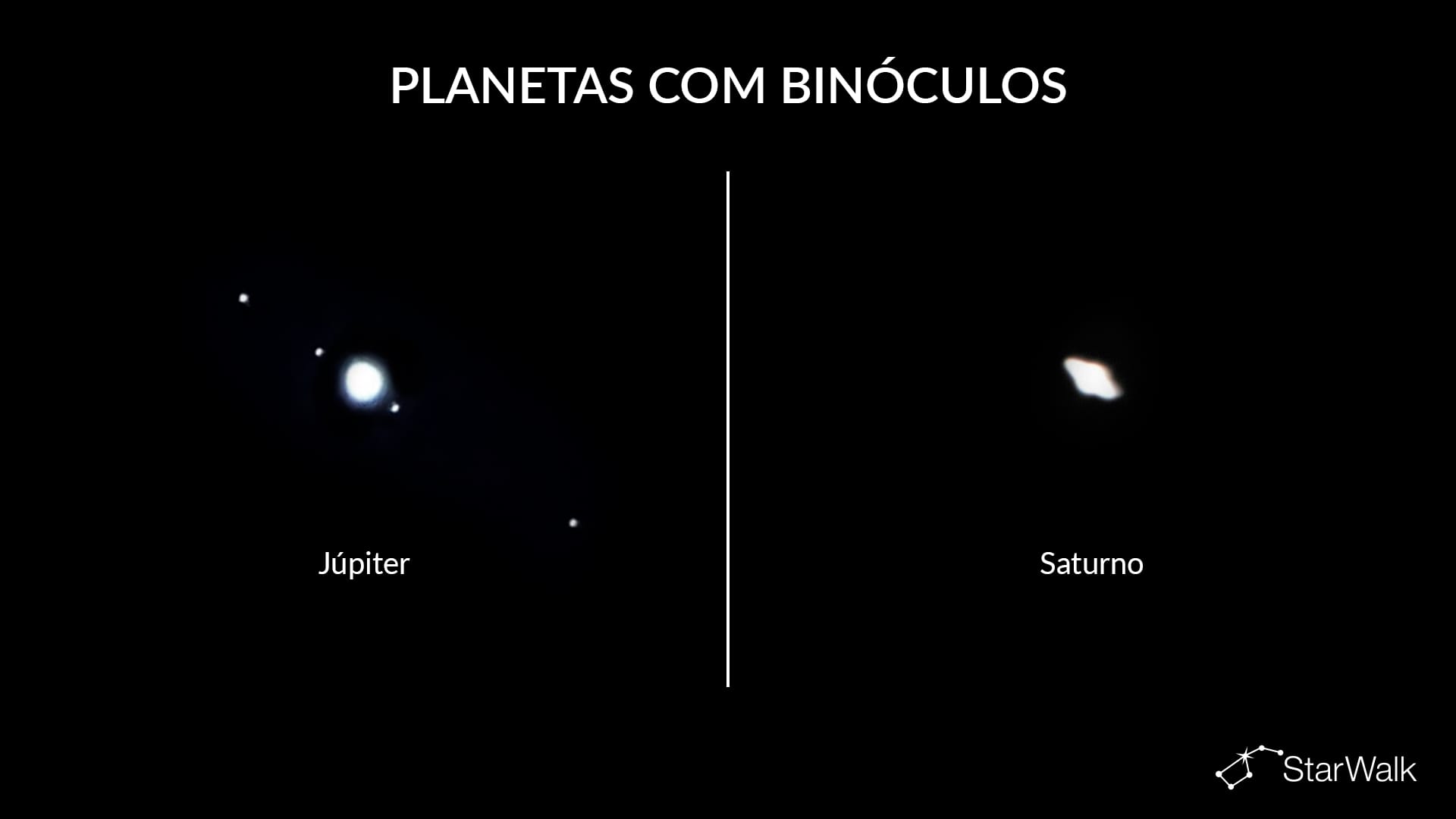 Júpiter e Saturno com binóculos
